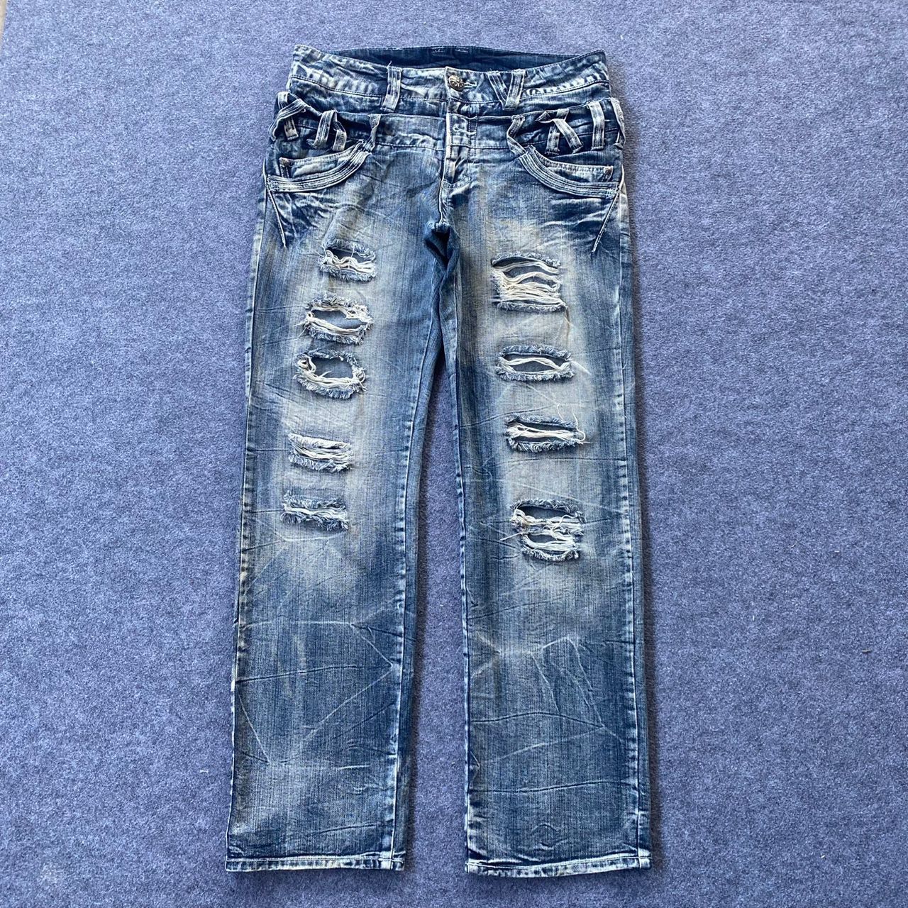 If Six Was Nine 💥Best Offer💥Japanese Brand Double Waist Distressed Denim Size US 36 / EU 52 - 1 Thumbnail