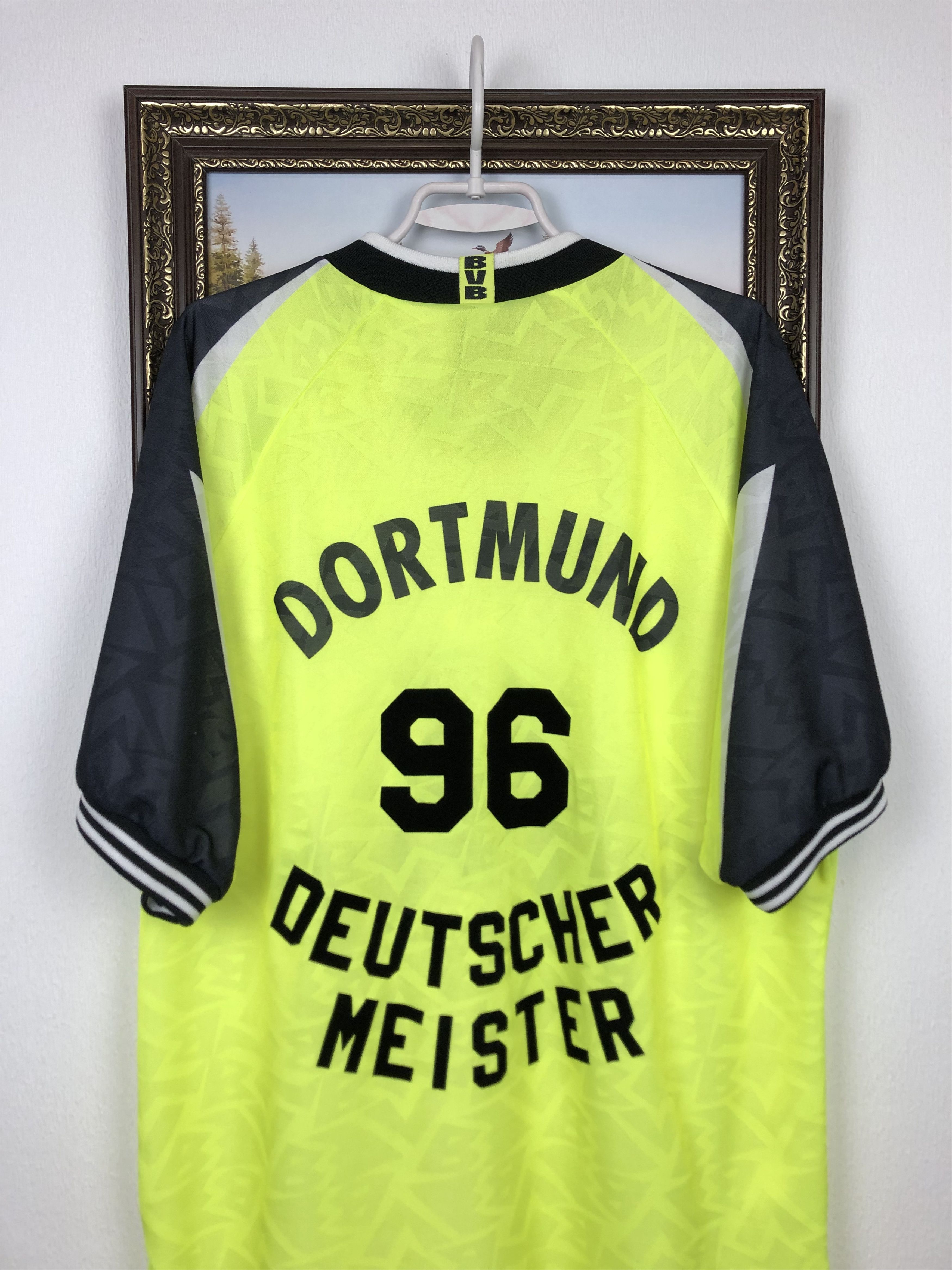 Nike Borussia Dortmund football shirt 1996 Nike Deutscher Tee Size US XXL / EU 58 / 5 - 11 Thumbnail