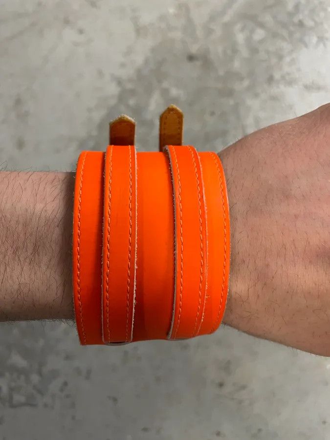 Maison Margiela Maison Margiela Orange Leather Armband Size ONE SIZE - 3 Thumbnail