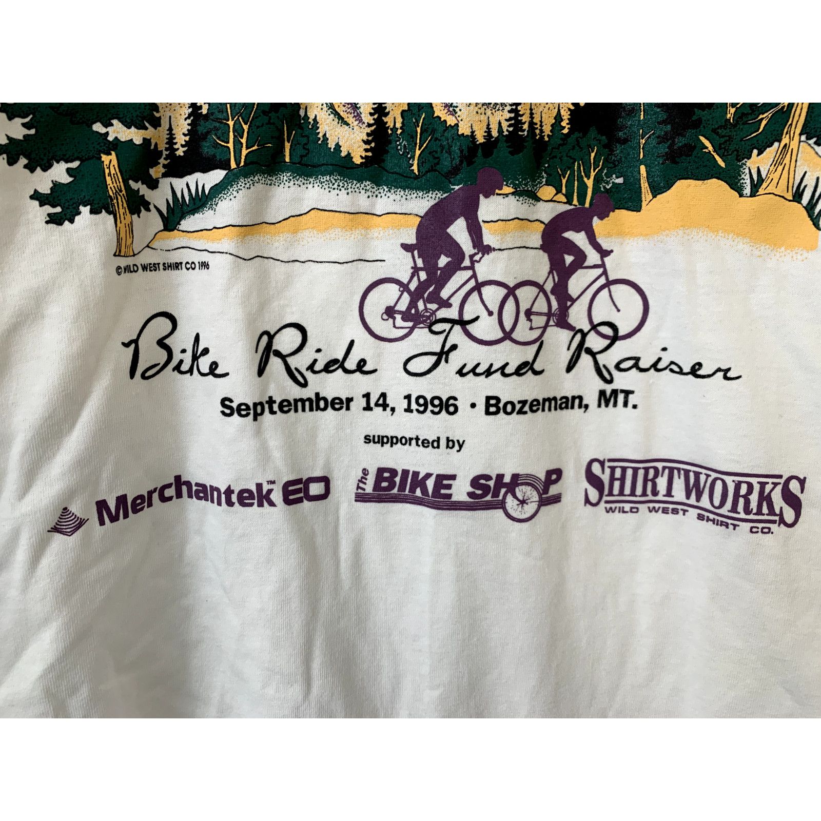 Jerzees Vintage Montana Shirt Gallatin Community Bike Ride White Tee Size US L / EU 52-54 / 3 - 3 Thumbnail
