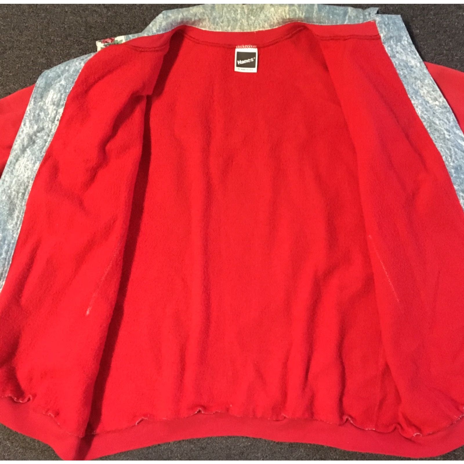 Hanes VINTAGE Hanes Denim Flowers Cardigan Sweatshirt XL USA Western Native Grunge 80s 90s Men's Regular Red Floral Open Front Cardigan Sweatshirt Hawaii? Size US XL / EU 56 / 4 - 7 Thumbnail