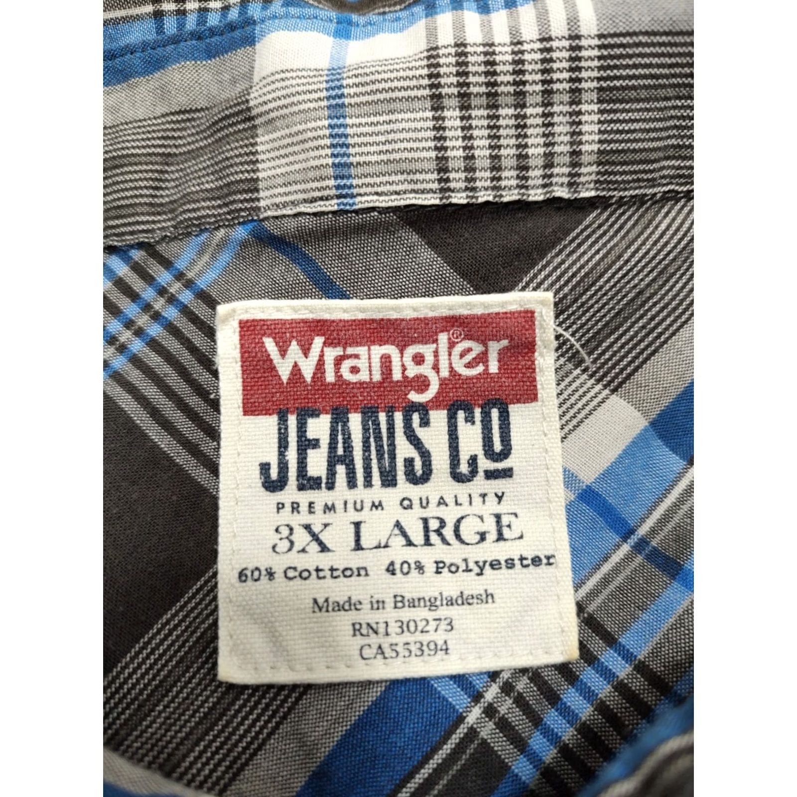 Wrangler VINTAGE Wrangler Shirt Mens 3XL Black Plaid Western Pearl Snap Cowboy Rodeo Button-Up Shirt Size US XXL / EU 58 / 5 - 4 Thumbnail