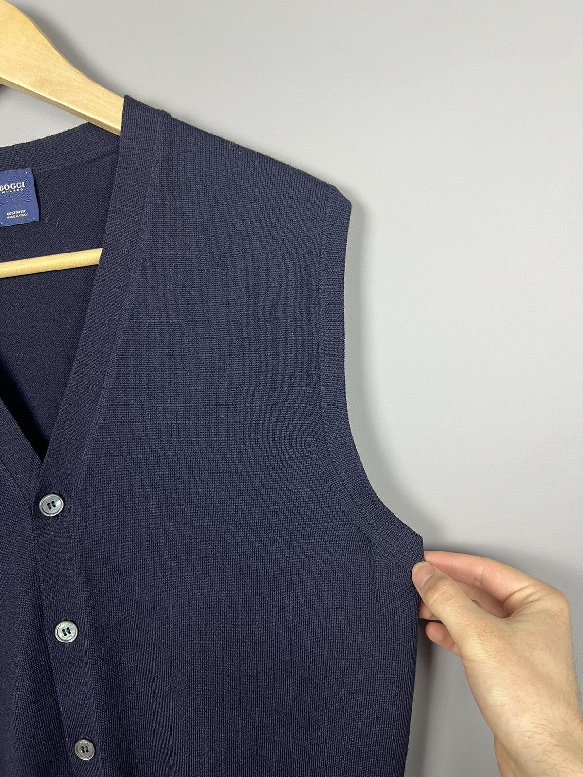 Boggi Boggi Milano Merino Virgin Wool Vest Waistcoat dark blue Size US M / EU 48-50 / 2 - 5 Thumbnail