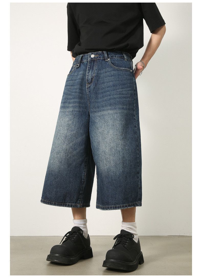 Japanese Brand Men's American-Style Loose-Fit Wide-Leg Denim Shorts Size US 32 / EU 48 - 2 Thumbnail