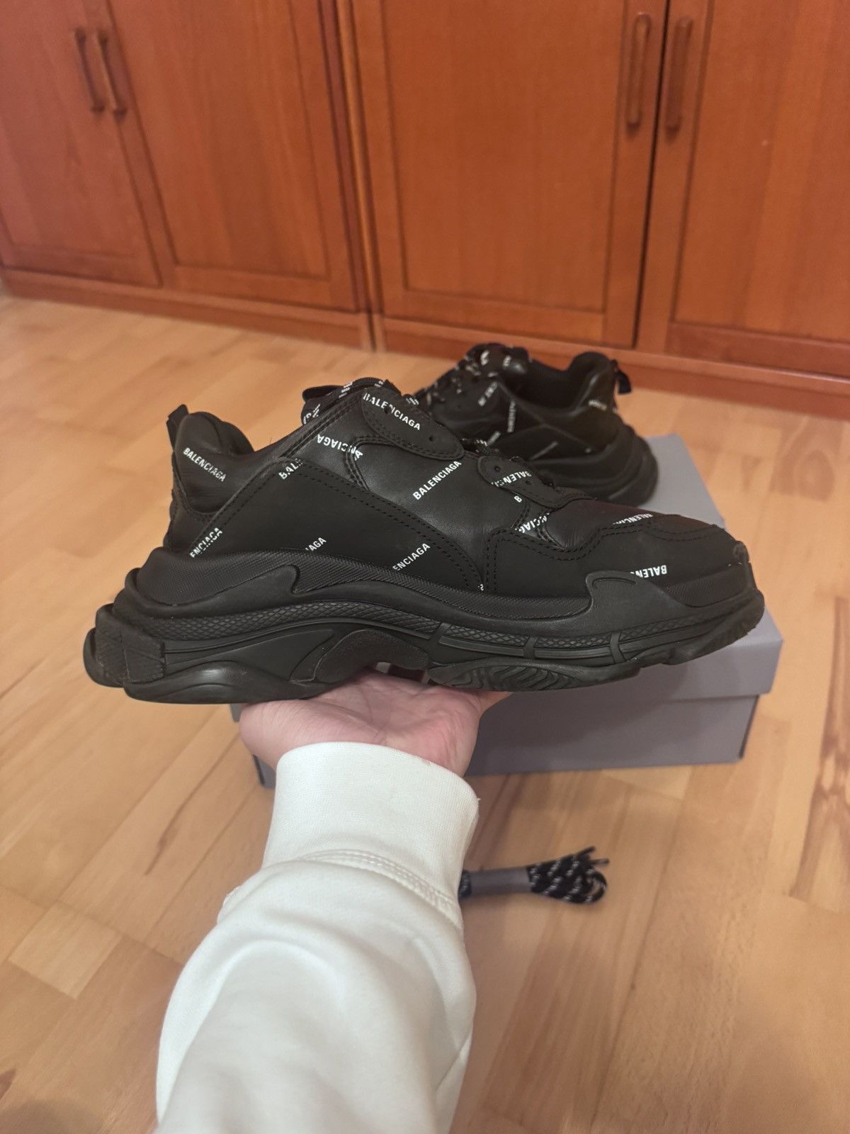 Balenciaga Balenciaga Triple S All-Over Black Size US 9 / EU 42 - 4 Thumbnail