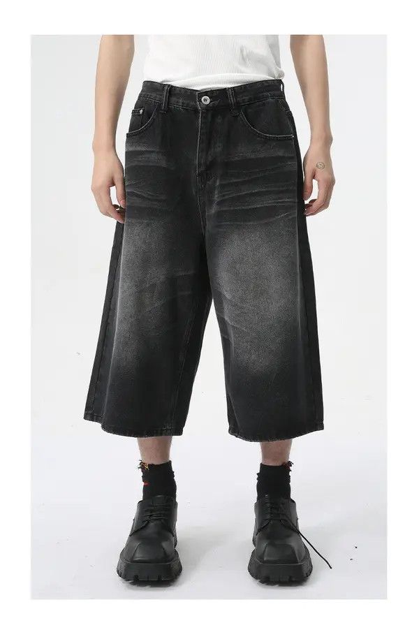 Japanese Brand American high street wide-leg washed denim shorts Size US 32 / EU 48 - 6 Thumbnail