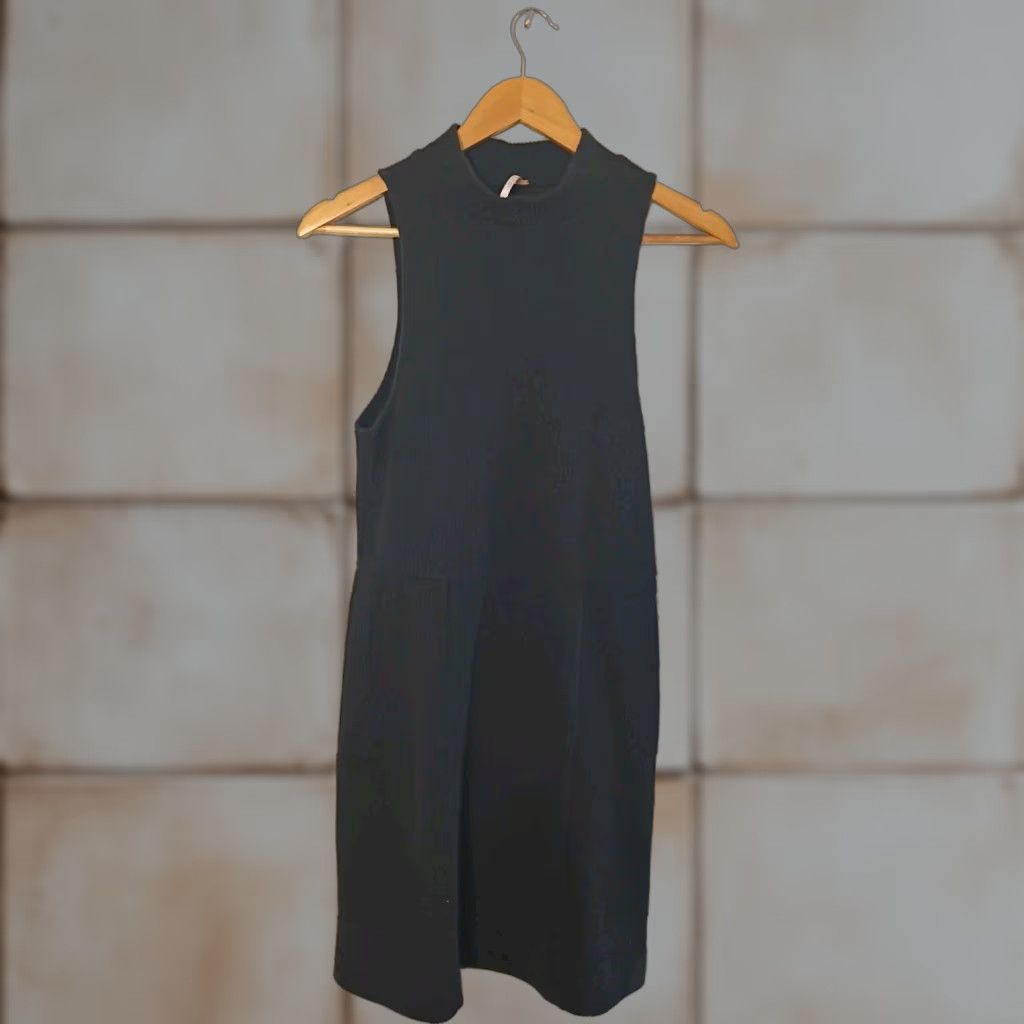 Free People Free People Dress Sleeveless Mock Neck Mini Navy Blue M Womens Short Cotton Size M / US 6-8 / IT 42-44 - 1 Thumbnail