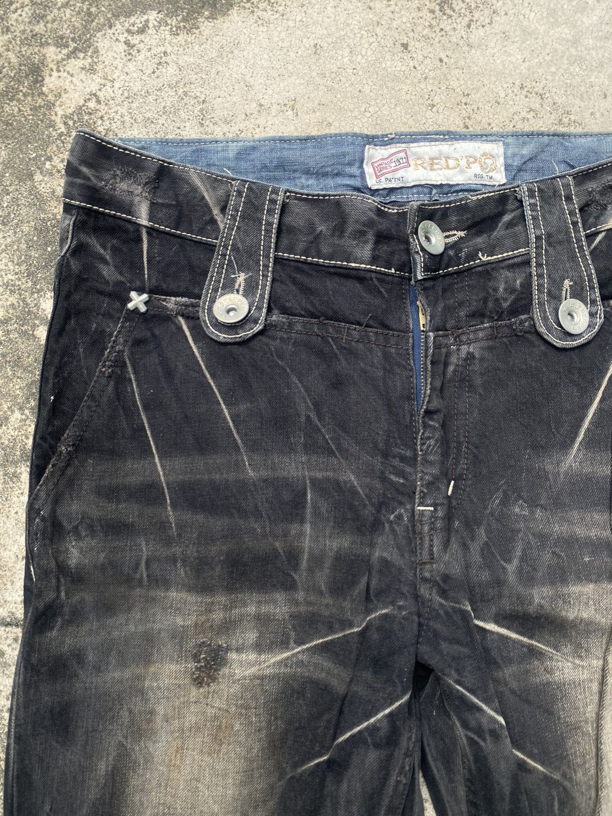 If Six Was Nine × Japanese Brand Red Pepper Faded Clawmark Boro Straight cut Jeans Size US 32 / EU 48 - 4 Thumbnail