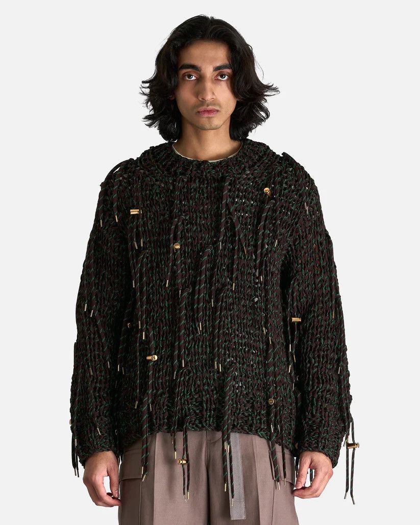 Sacai o1s1v1r1oon0925 Shoelace Knit Pullover in Multicolor Size US L / EU 52-54 / 3 - 1 Thumbnail