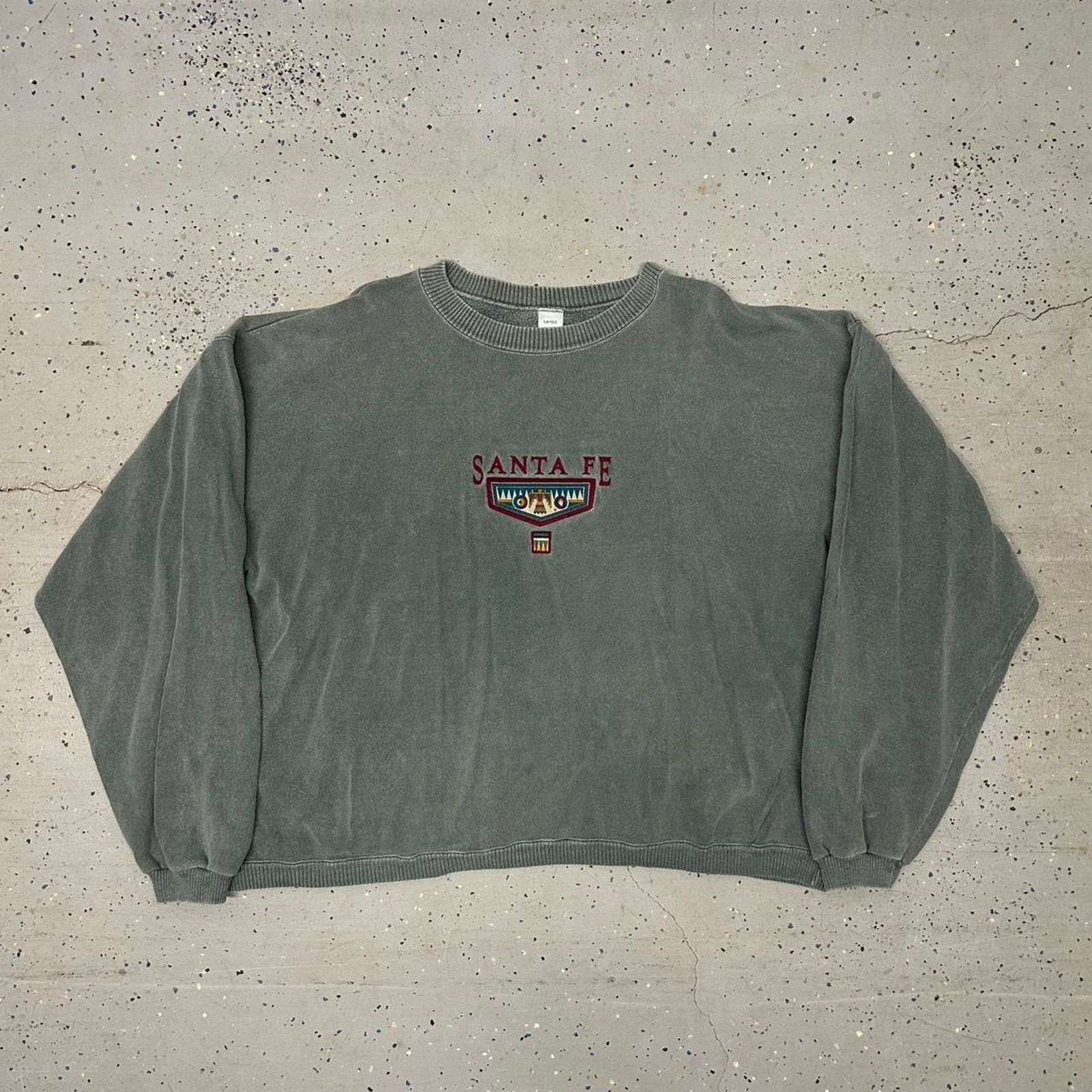Other VTG Green Santa Fe embroidered sweatshirt with a relaxed fit Size L / US 10 / IT 46 - 1 Thumbnail