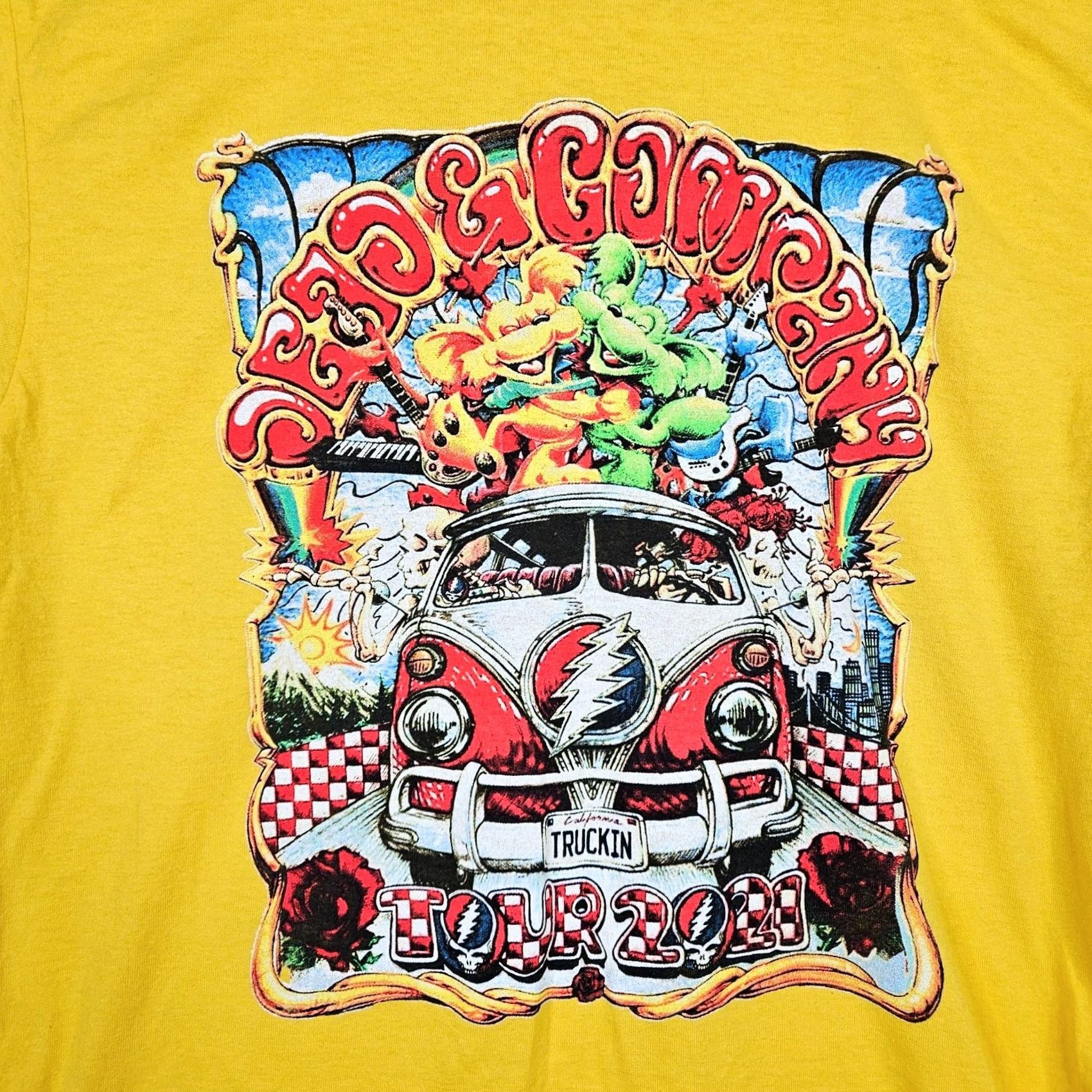Gildan Grateful Dead and company Tour 2021 Yellow Graphic Tee Size M Shirt Men Regular Cotton Gildan Music XS? Size US M / EU 48-50 / 2 - 4 Thumbnail