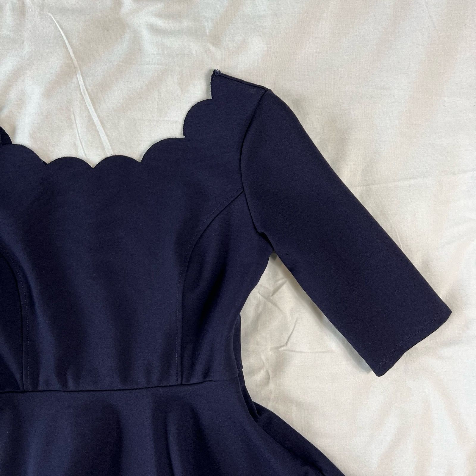 Other Lulus Women's Medium Tip The Scallops Navy Mini Dress Cute Size M / US 6-8 / IT 42-44 - 3 Thumbnail