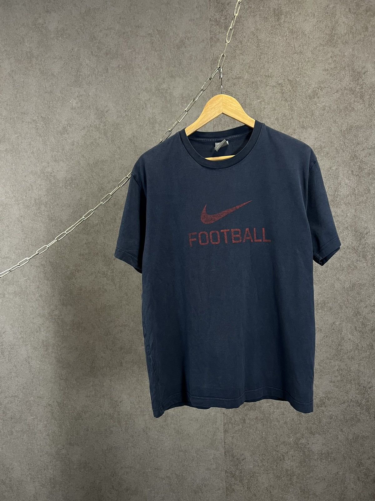 Nike × Vintage Nike Football swoosh big center logo tee Size US XL / EU 56 / 4 - 1 Thumbnail