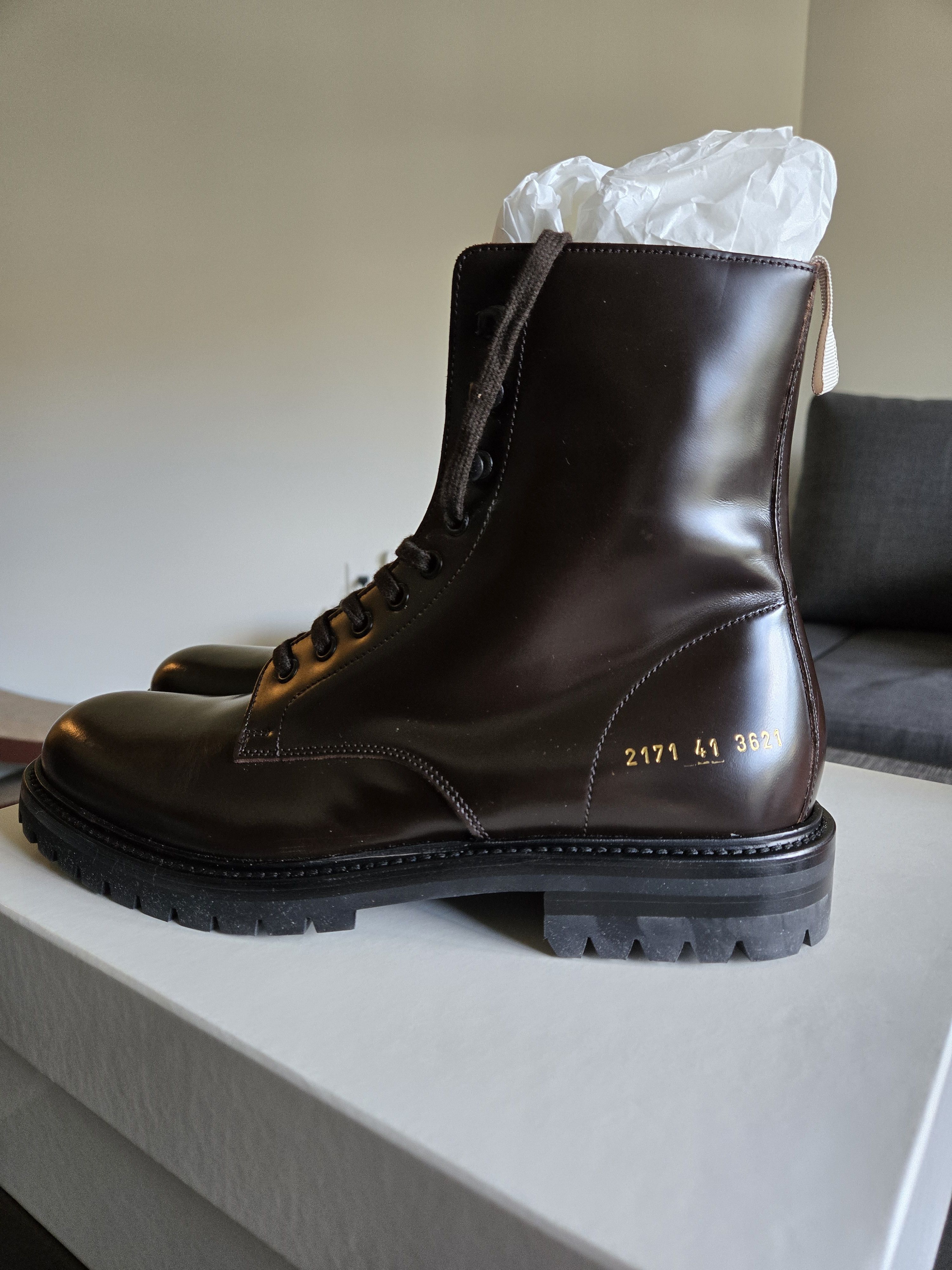 Common Projects Common Projects Burgundy Combat Boot EU 42 