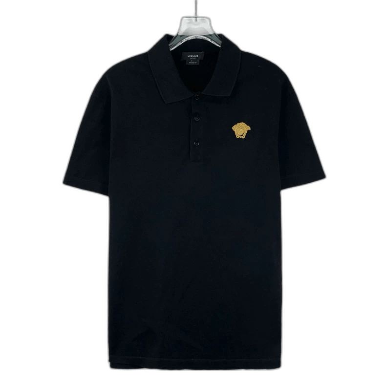 Versace Versace Black Medusa Embroidered Polo Shirt Size US M / EU 48-50 / 2 - 1 Thumbnail