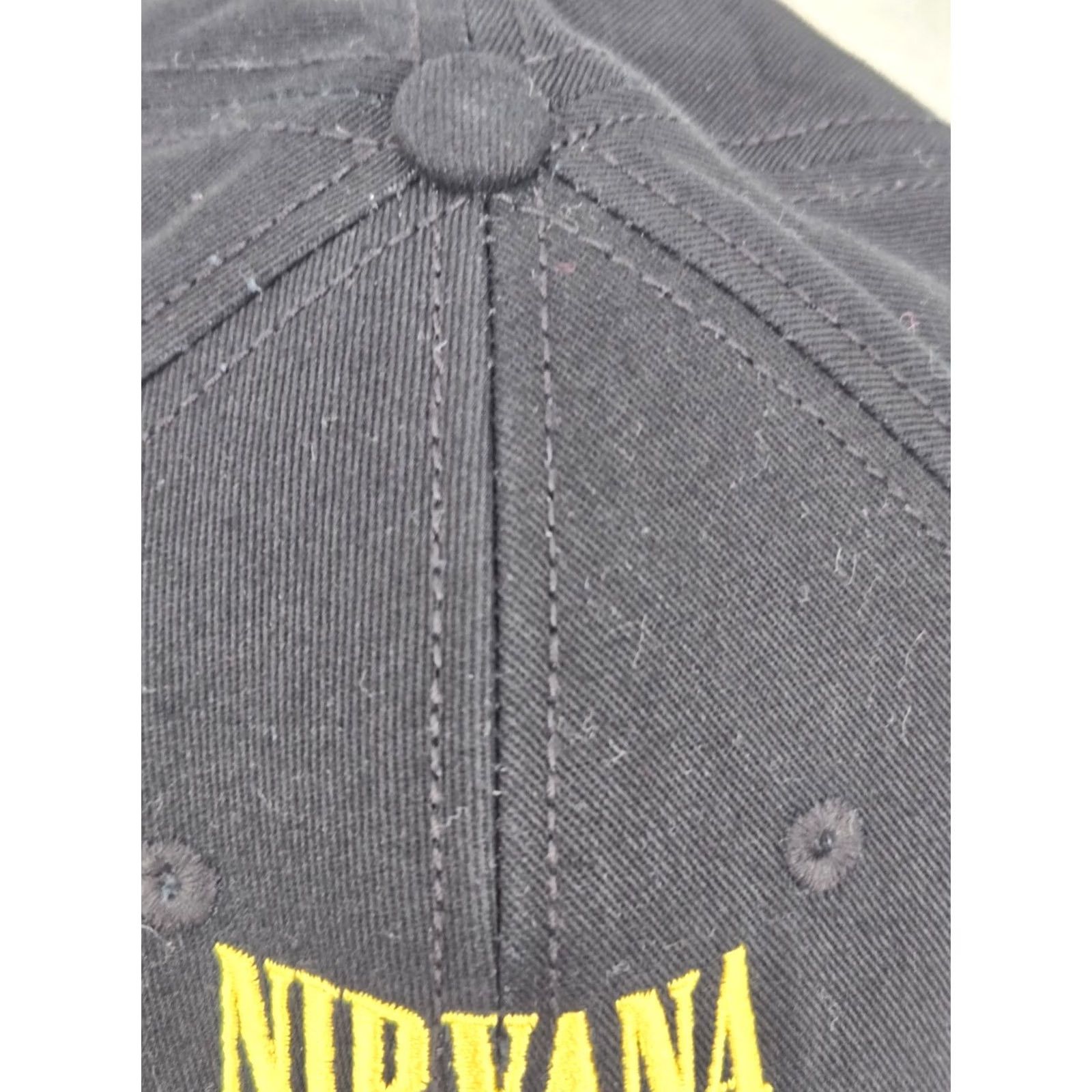 Vintage Nirvana Adjustable Hat Black Smiley Face Embroidered Baseball Rock Men Adjustable Baseball Cap Size ONE SIZE - 4 Thumbnail