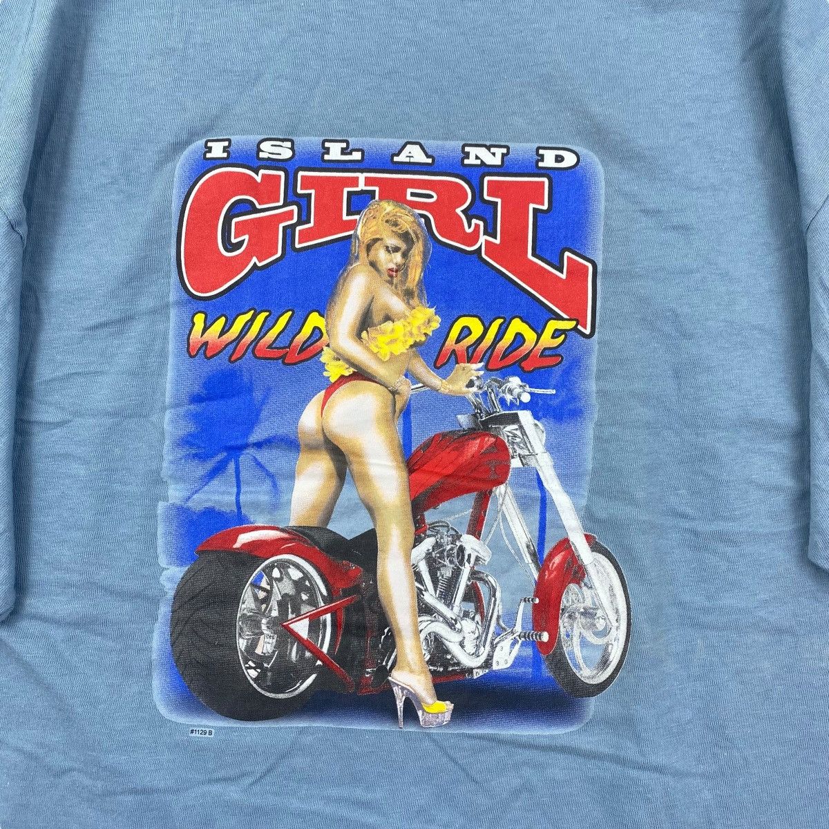 Hanes Vintage 90s Island Girl Wild Ride T-Shirt Motorcycle Size US L / EU 52-54 / 3 - 5 Thumbnail