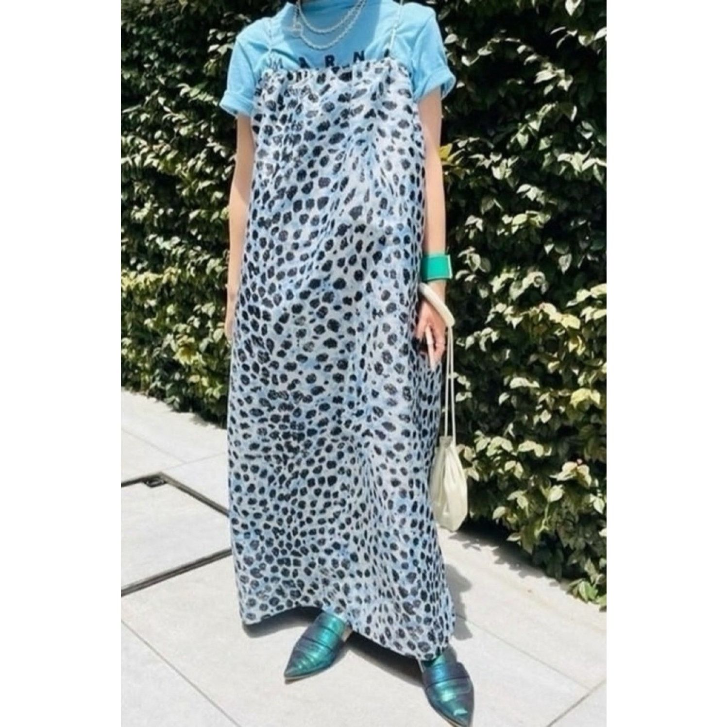 Ganni GANNI Jacquard Midi Dress Egret blue size 38 / M / US 6 NWT Size M / US 6-8 / IT 42-44 - 14 Thumbnail