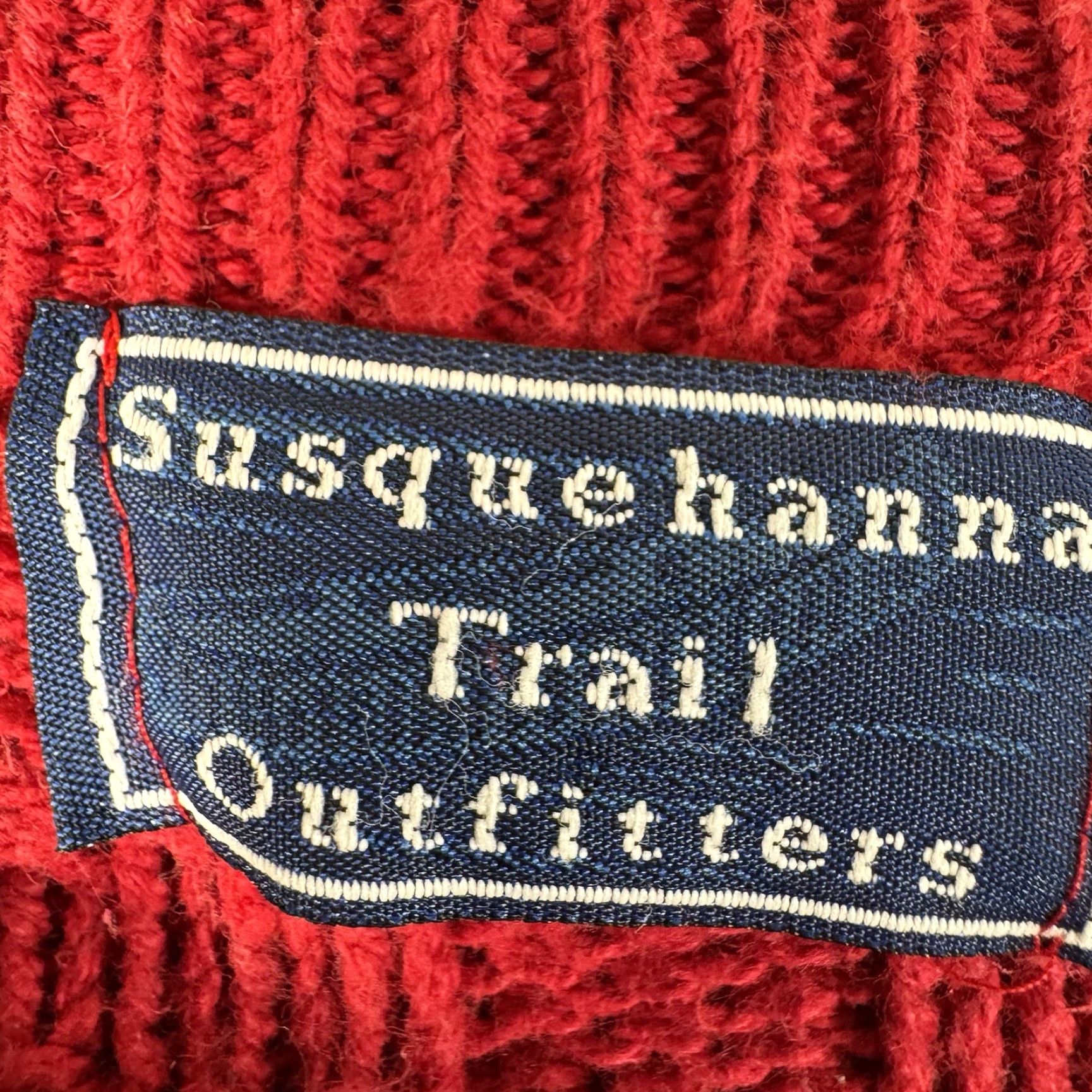 Vintage VINTAGE 90s Susquehanna Trail Outfitters Sweater Men S Oversized Knit Crew Neck Red Cotton Pullover Size US S / EU 44-46 / 1 - 5 Thumbnail