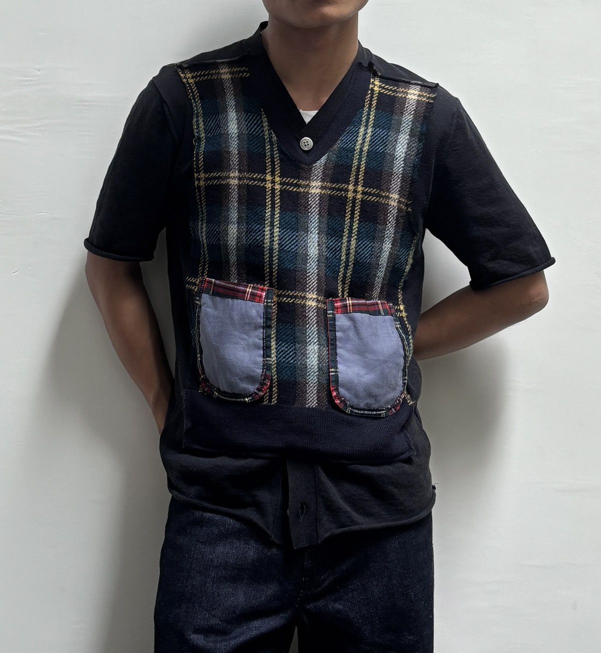Comme des Garcons Homme Plus Patchwork Knit Tshirt Size US M / EU 48-50 / 2 - 12 Thumbnail