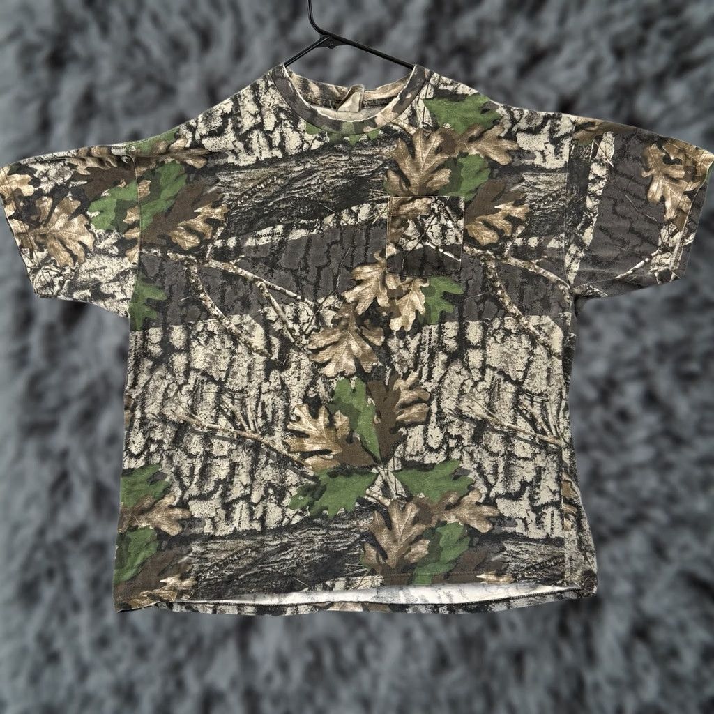 Jerzees VINTAGE Jerzees Shirt Mens 2XL Camouflage Outdoors 90s Hunting USA Brown Cotton Blend Knit Crew Neck Long Sleeve Pockets All Seasons Logo 1990s Size US XXL / EU 58 / 5 - 1 Thumbnail