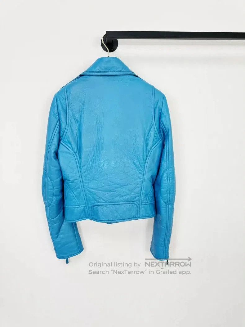 Balenciaga Balenciaga Blue Leather Moto Jacket . Size US M / EU 48-50 / 2 - 4 Thumbnail