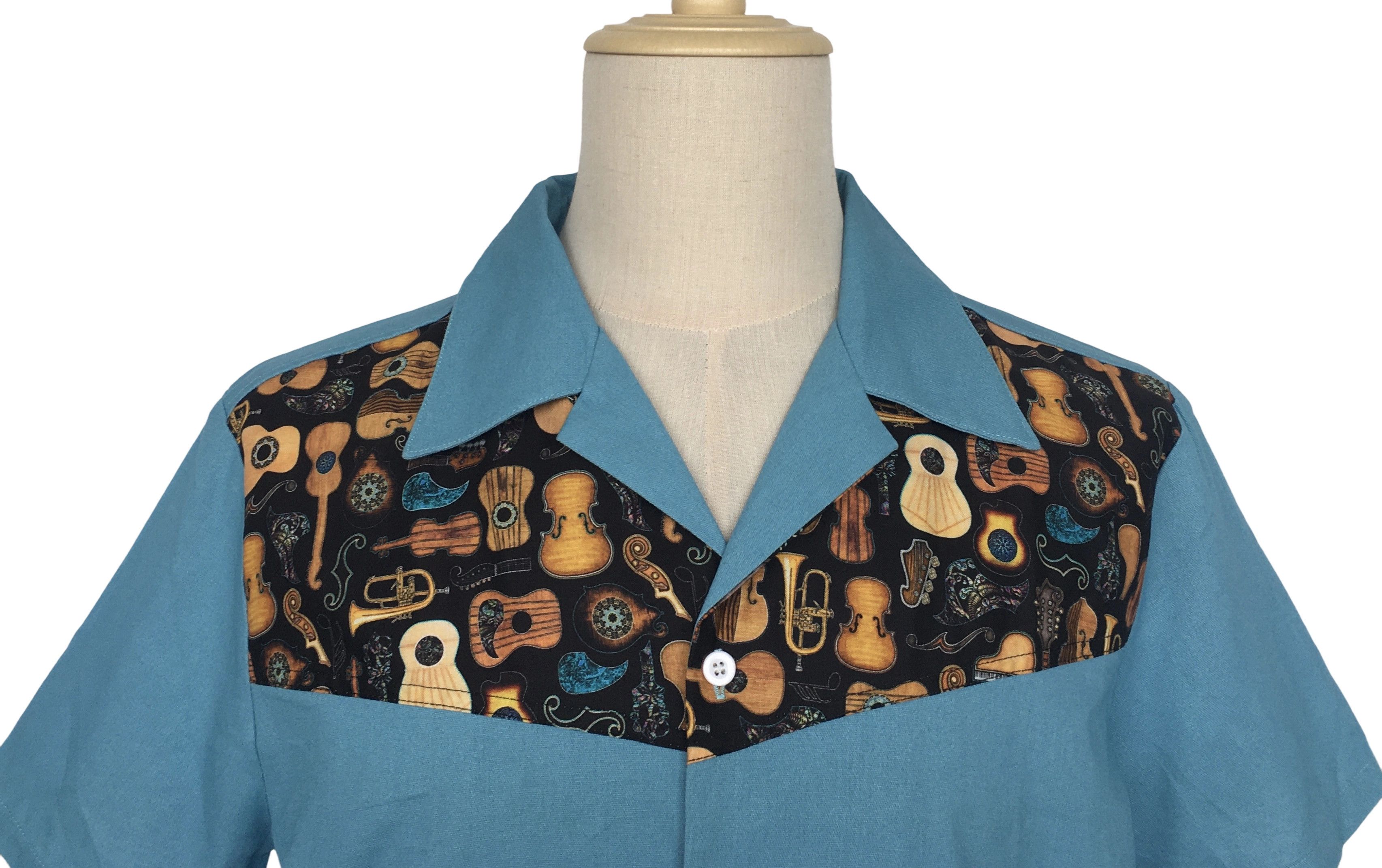 Other Cotton Casual Shirt Patchwork Bowling Shirts Size US XL / EU 56 / 4 - 5 Thumbnail