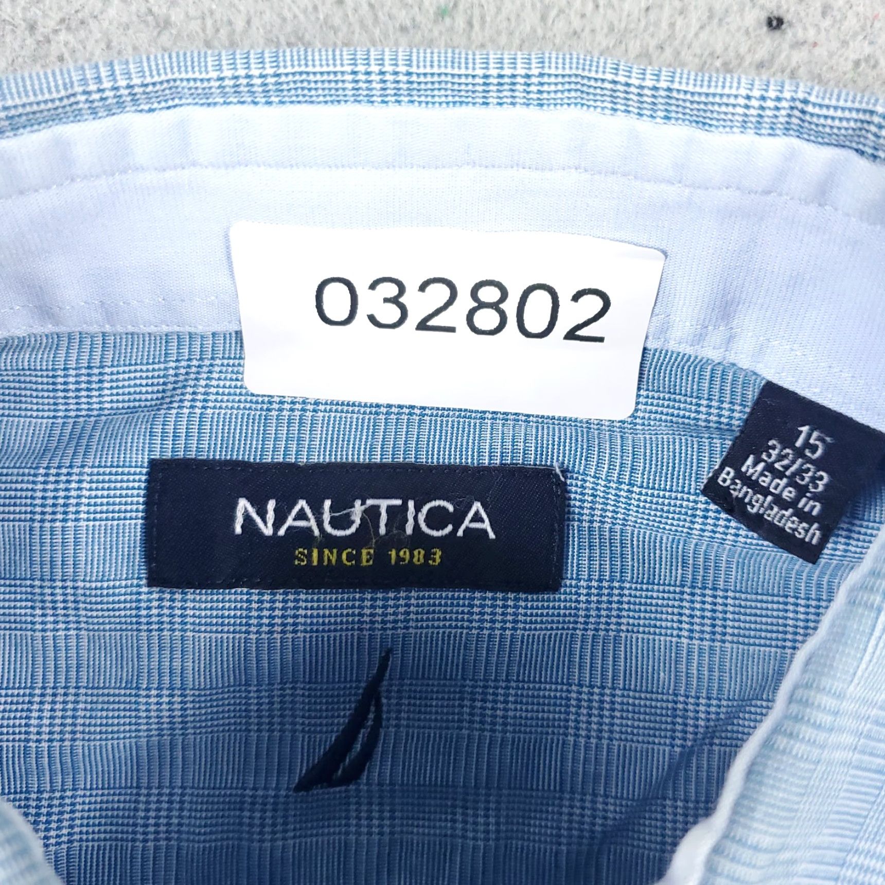 Nautica Nautica Shirt Mens 15 Blue Plaid Button Up Long Sleeve Size 40R - 7 Thumbnail