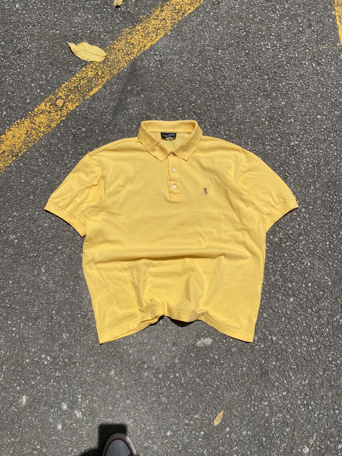 Yves Saint Laurent Vintage Yves Saint Laurent Polo Shirt - Yellow Size US L / EU 52-54 / 3 - 2 Thumbnail