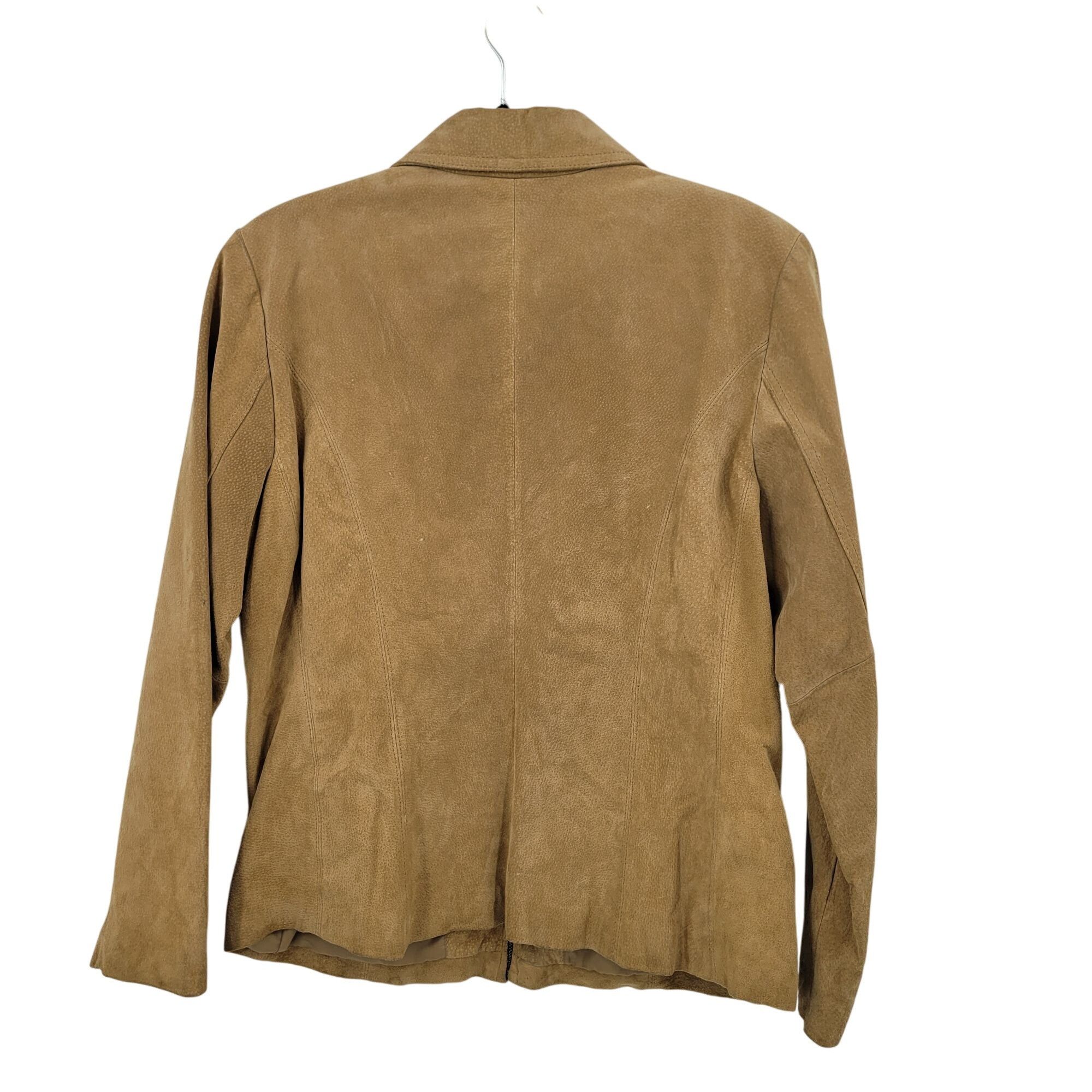 Vintage Vtg Womens Siena Camel Suede Genuine Leather Jacket Shacket Size L / US 10 / IT 46 - 2 Thumbnail