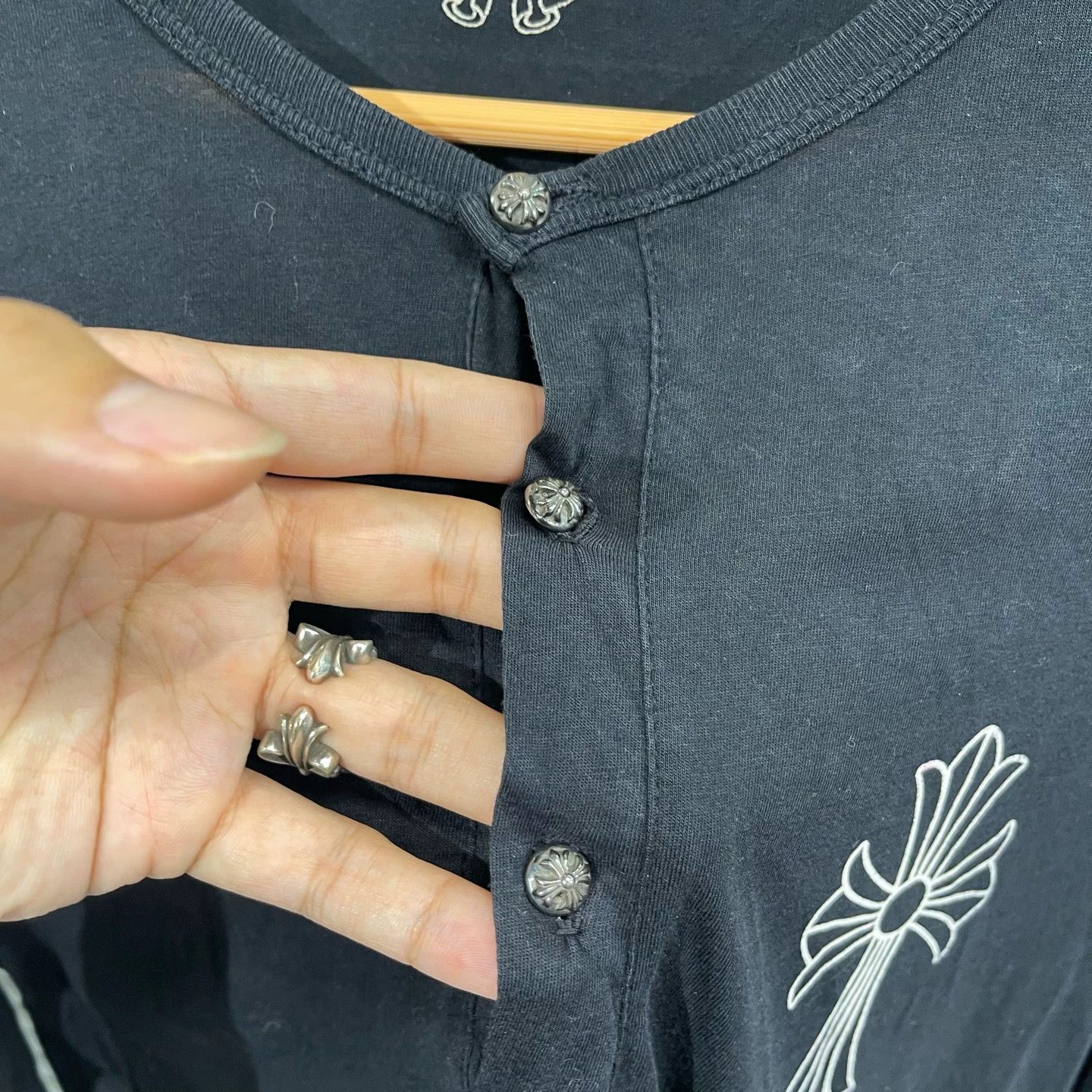 Chrome Hearts Chrome Hearts Black 3 Silver Cross Buckle LS Tee M Size M / US 6-8 / IT 42-44 - 4 Thumbnail