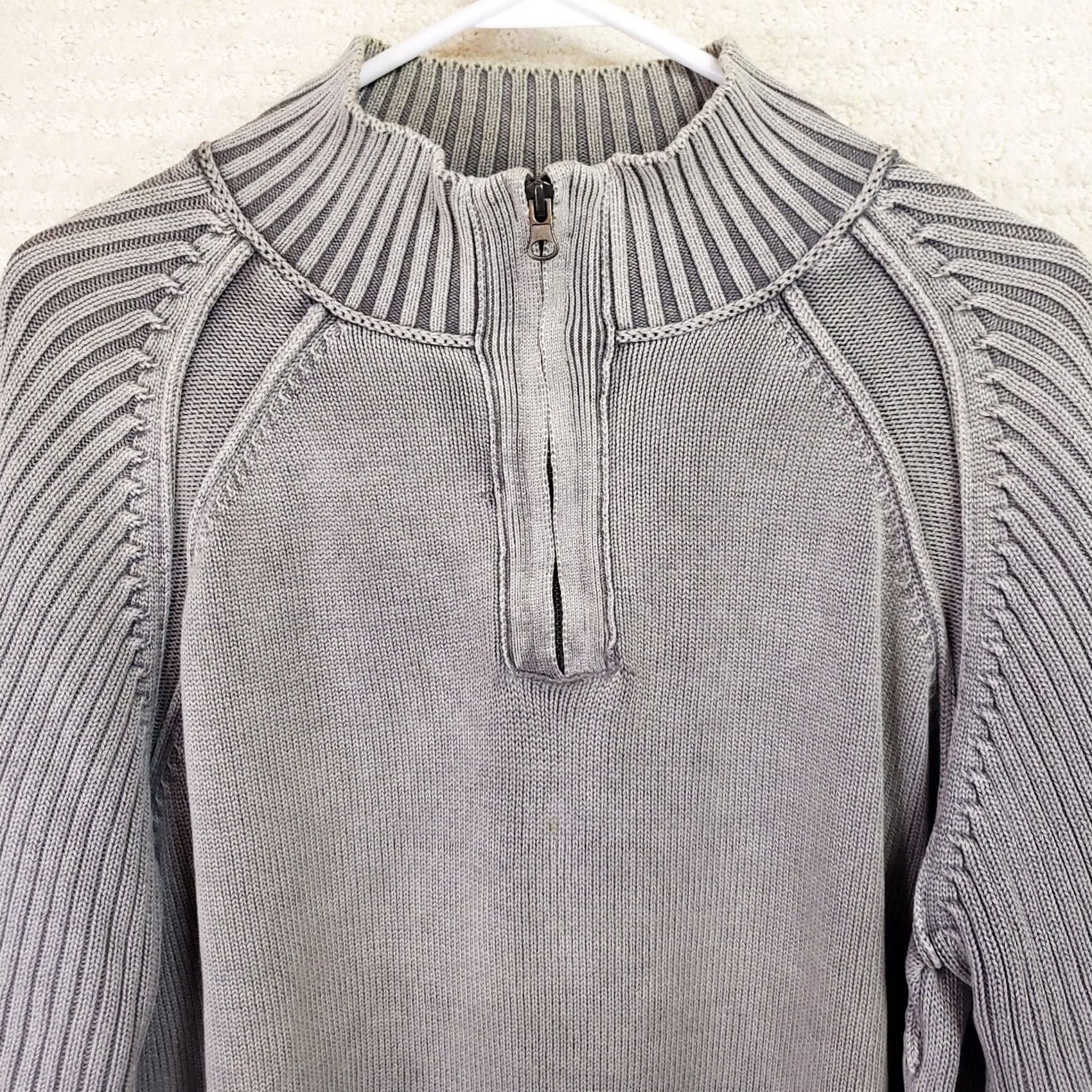 Vintage F /X Fusion Sweater 1/4 Zip Gray Long Sleeve Pullover Cotton Blend Large Men Size US L / EU 52-54 / 3 - 3 Thumbnail