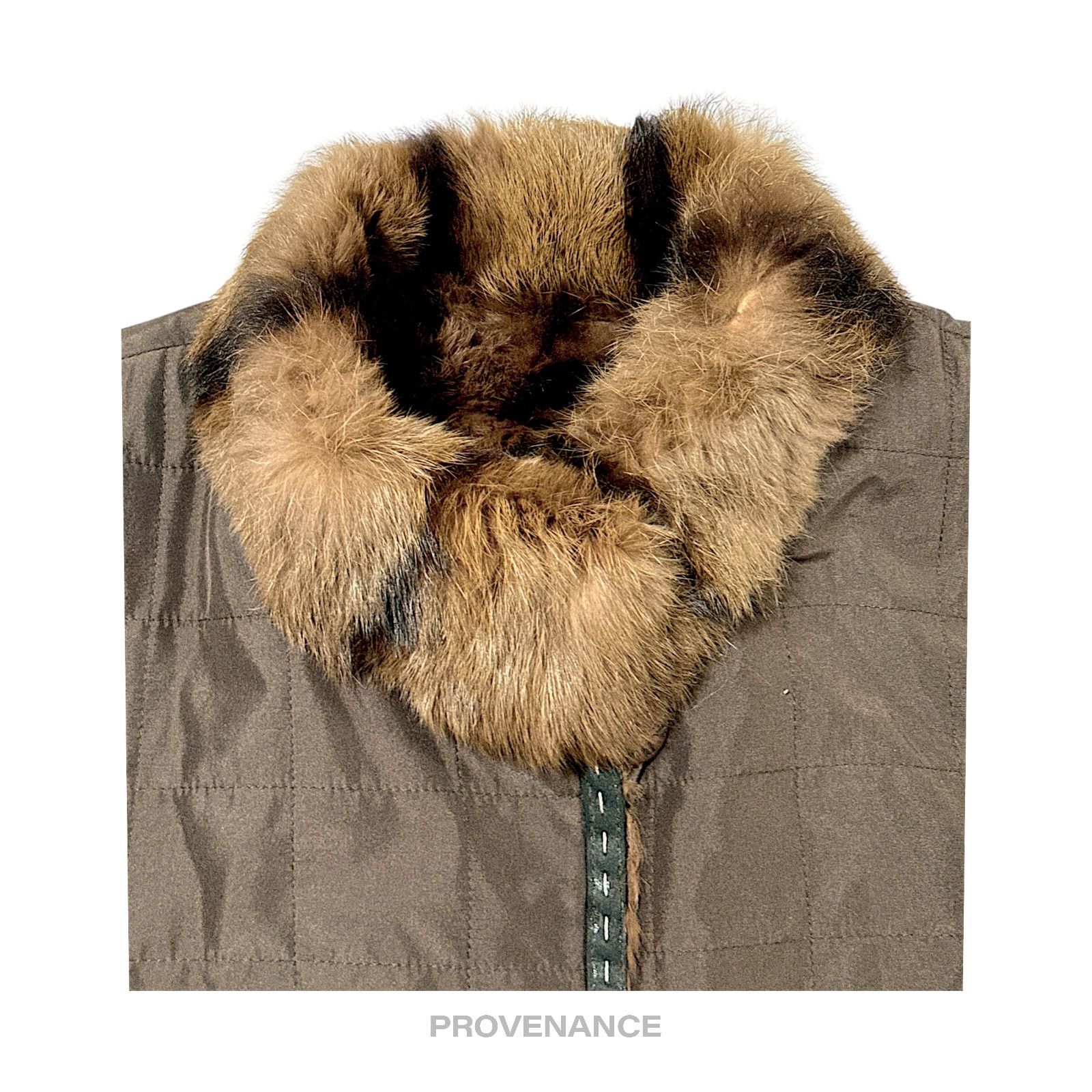 Balmain 🔴 Balmain Reversible Rabbit Fur Jacket - Olive/Brown M W12 Size M / US 6-8 / IT 42-44 - 5 Thumbnail