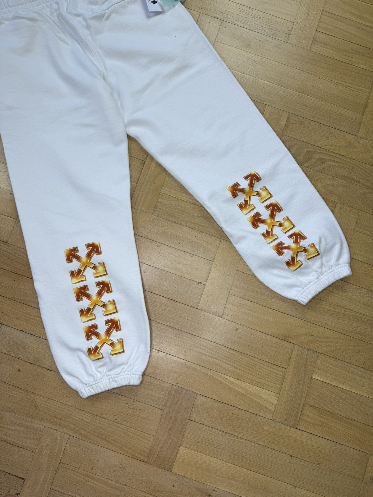 Off-White OFF-WHITE ORANGE METAL ARROWS WHITE SWEATPANTS Size US 34 / EU 50 - 4 Thumbnail
