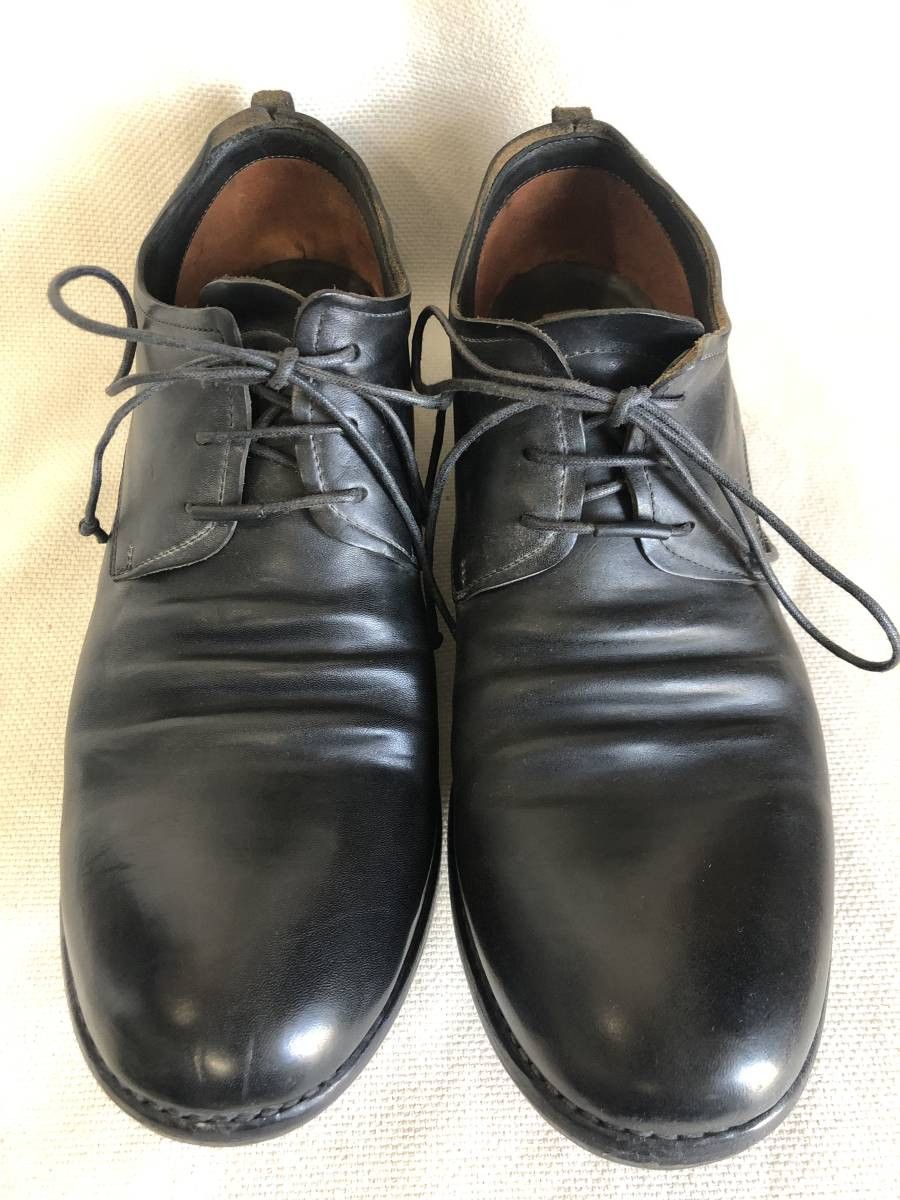 hide-m  LAYER-0 Men Classic Derby Shoe 1.5 H7 GY, black horse leather