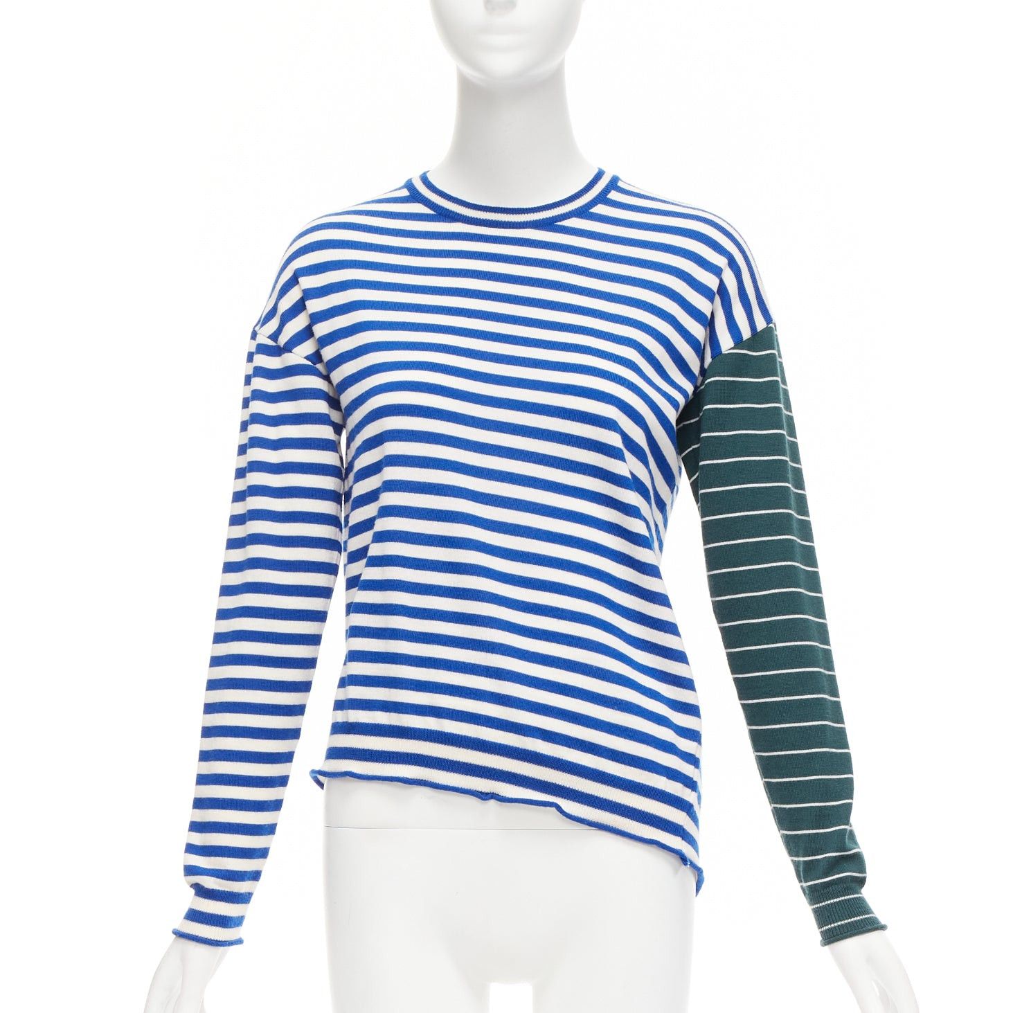 Ports 1961 PORTS 1961 blue white green stripes asymmetric hem sweater Size ONE SIZE - 1 Thumbnail