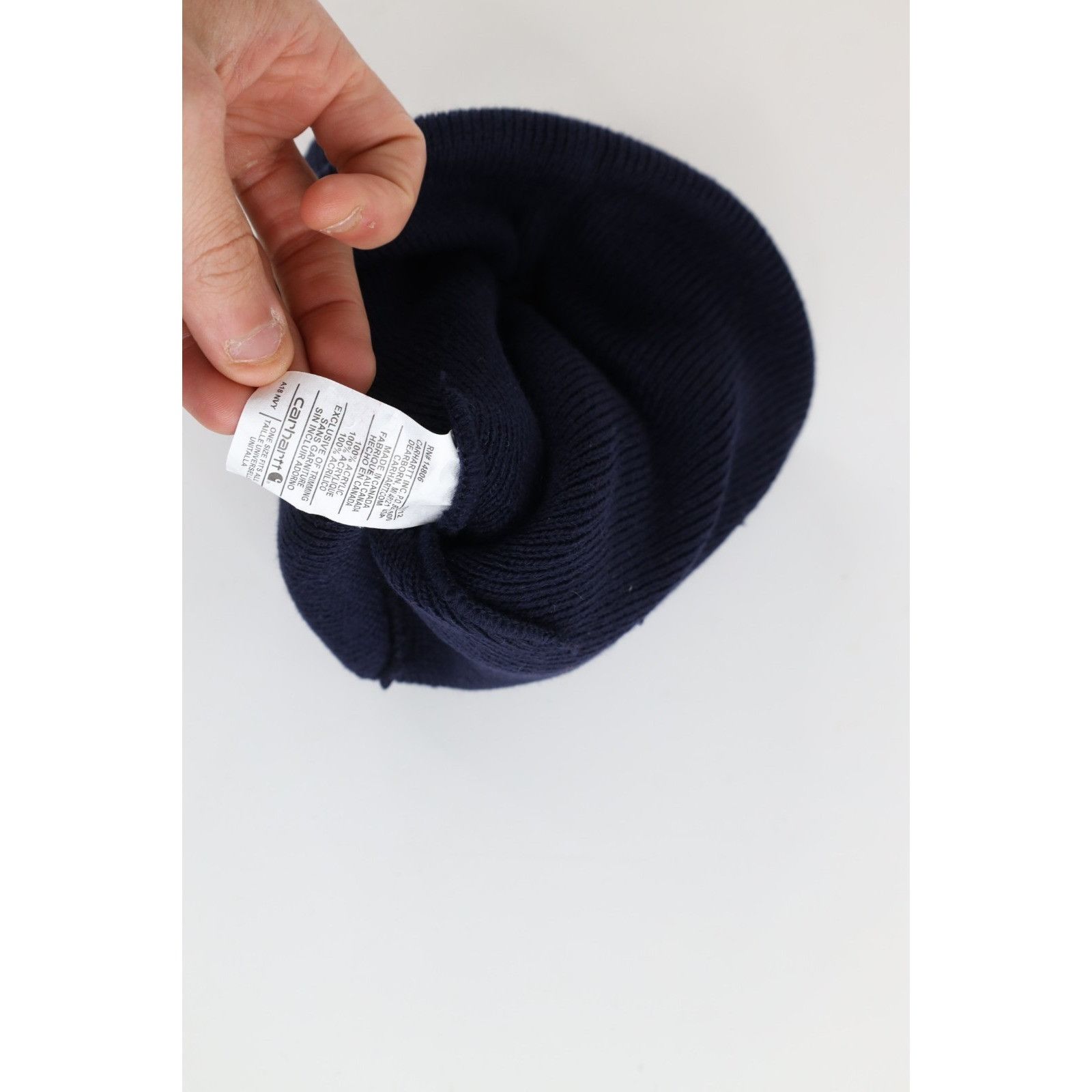 Carhartt Deadstock Vintage Y2K Carhartt Winter Beanie Hat Navy Blue Size ONE SIZE - 4 Thumbnail