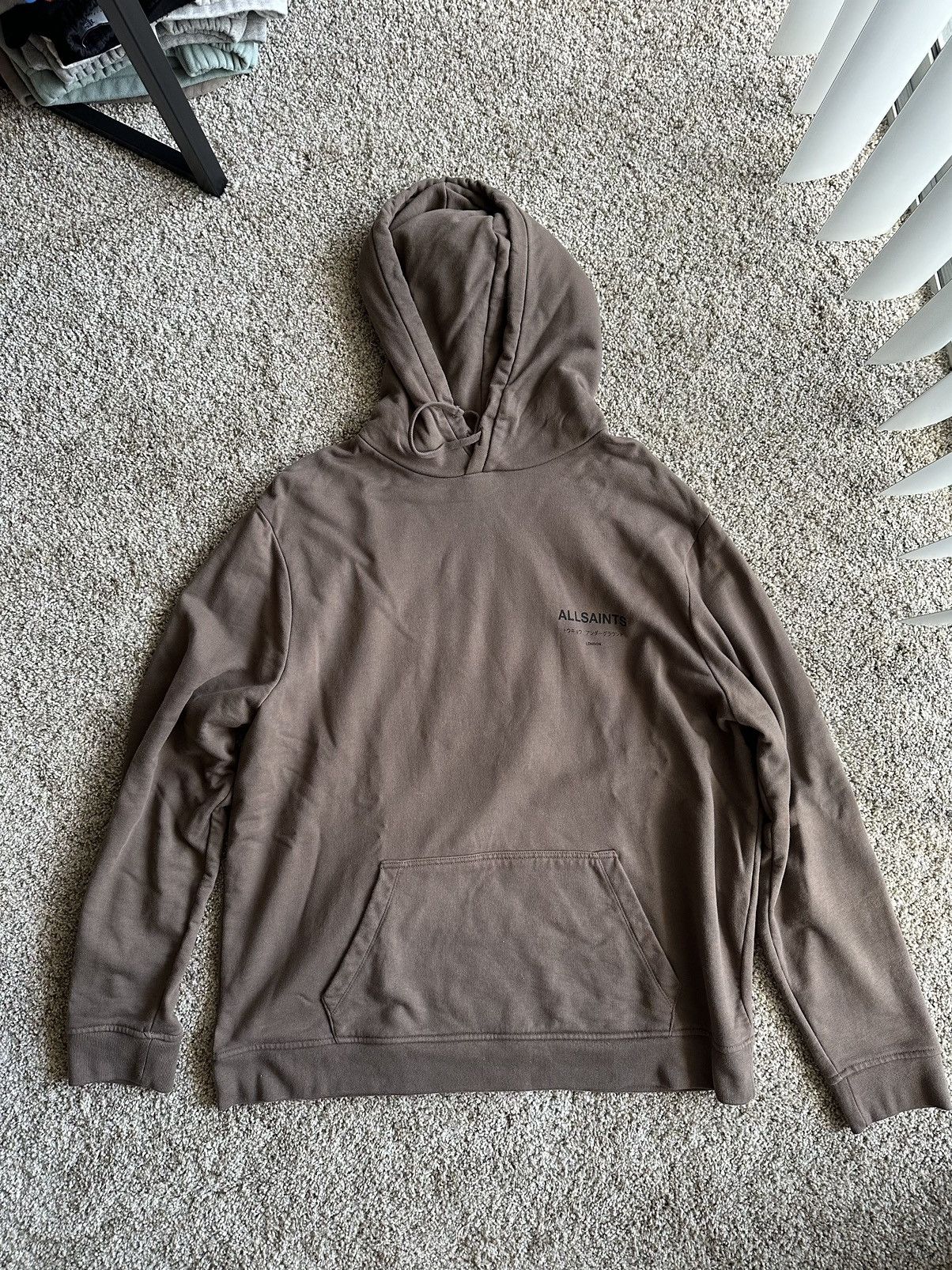 image of Allsaints Underground Hoodie Brown, Men's (Size 2XL)