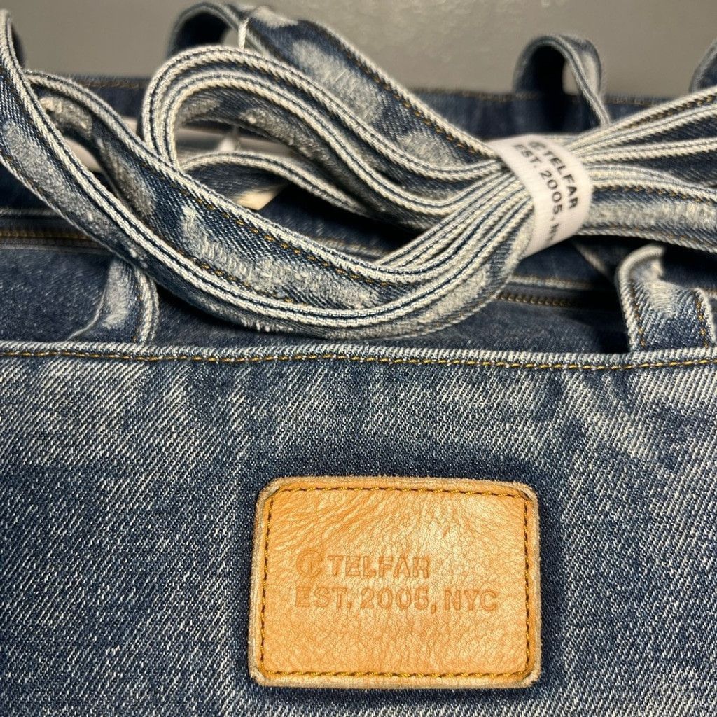 Telfar Large Telfar blue distressed denim Size ONE SIZE - 7 Thumbnail