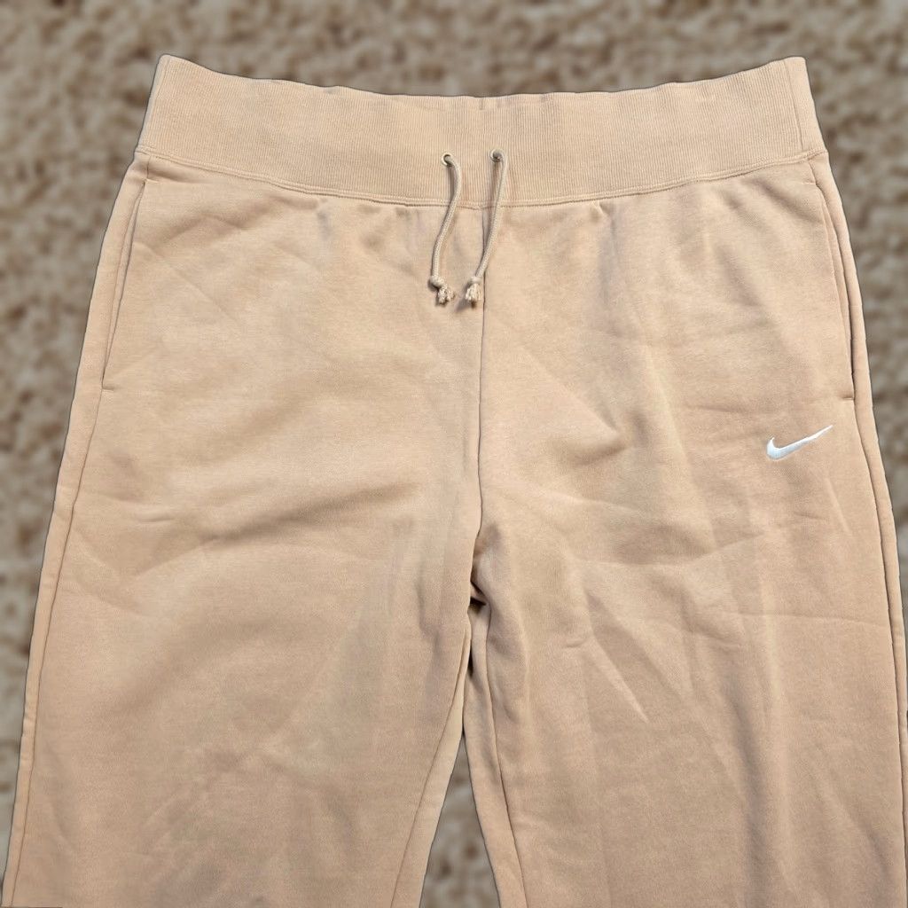 Nike Nike Pants Sweatpants Womens 2XL Beige Phoenix Fleece Pull On Lounge Casual Wide-Leg Pockets Size 40" / US 18 - 1 Thumbnail