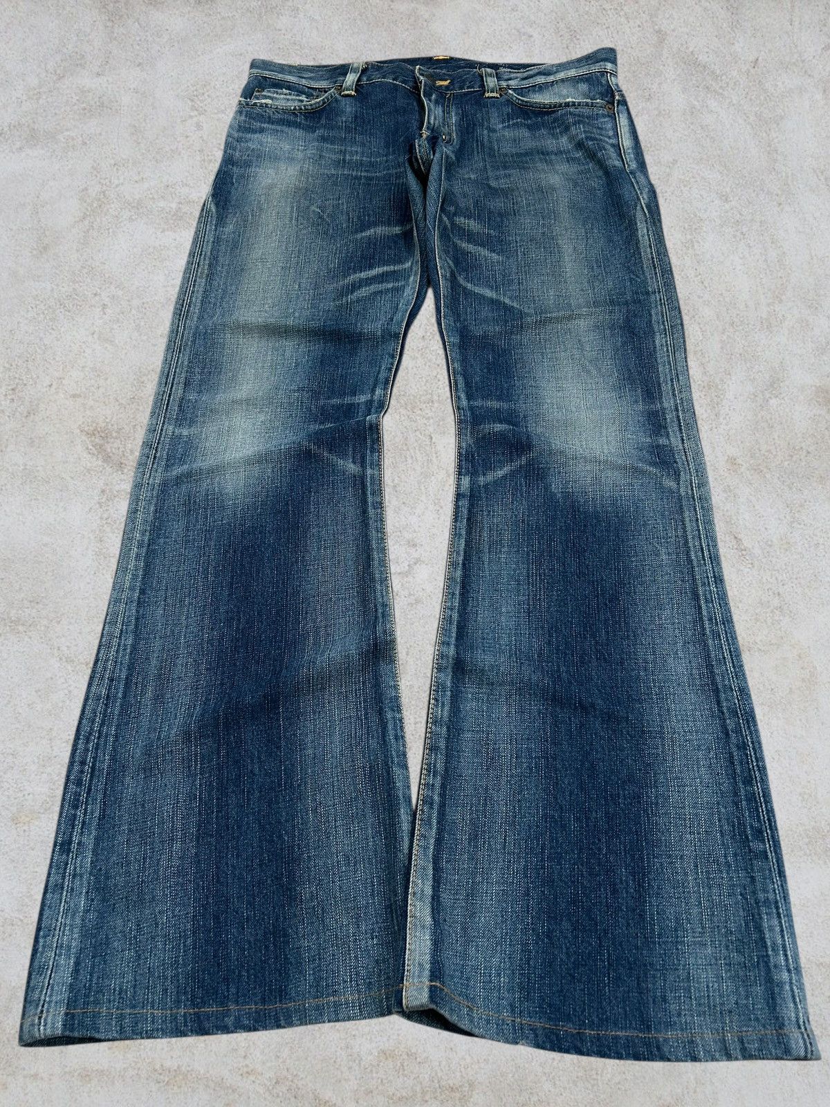 Tornado Mart 90s Flared Edwin 503 Japan Blue Way Unisex Size US 33 - 1 Thumbnail