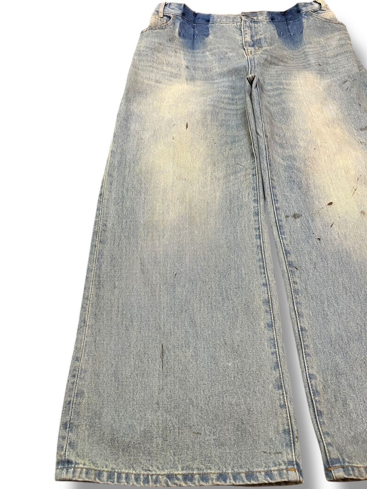 Japanese Brand Vintage Jeanasis Baggy Wide Leg Distressed Denim Size US 33 - 3 Thumbnail