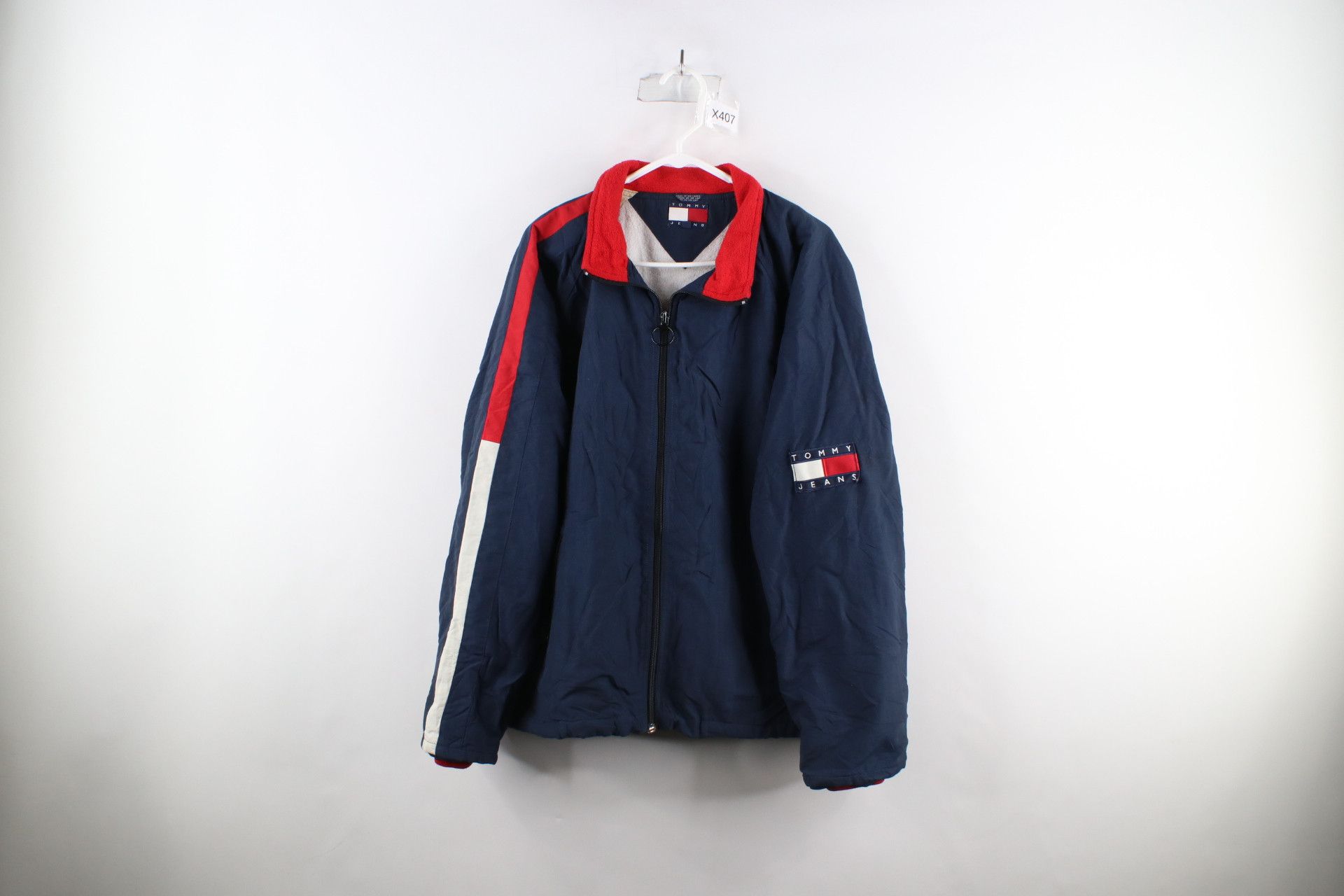 image of 90's Tommy Hilfiger Out Fleece Lined Jacket Blue, Men's (Size XL)