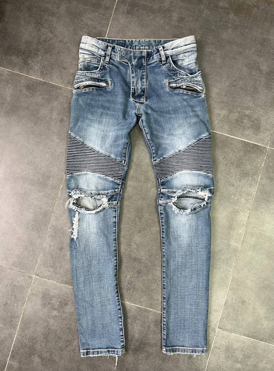 Balmain Balmain destroyed biker jeans Size US 28 / EU 44 - 1 Thumbnail