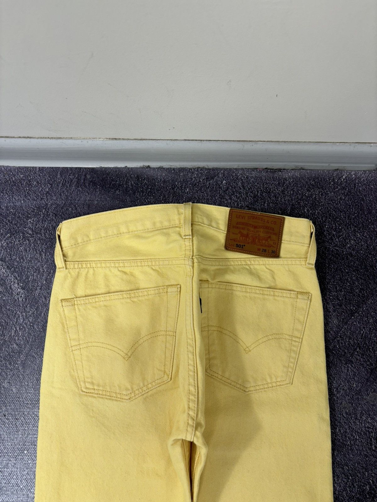 Levi's Levi’s Premium 501 Lemon Tab Slim Fit Yellow Denim Jeans Size US 28 / EU 44 - 8 Thumbnail