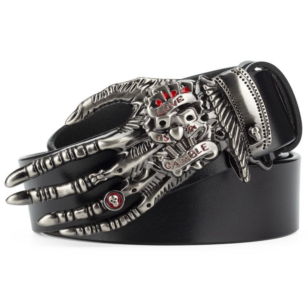 Designer Skull Punk Vintage Belt Riveted Belts Menswear Accessories Size ONE SIZE - 1 Thumbnail