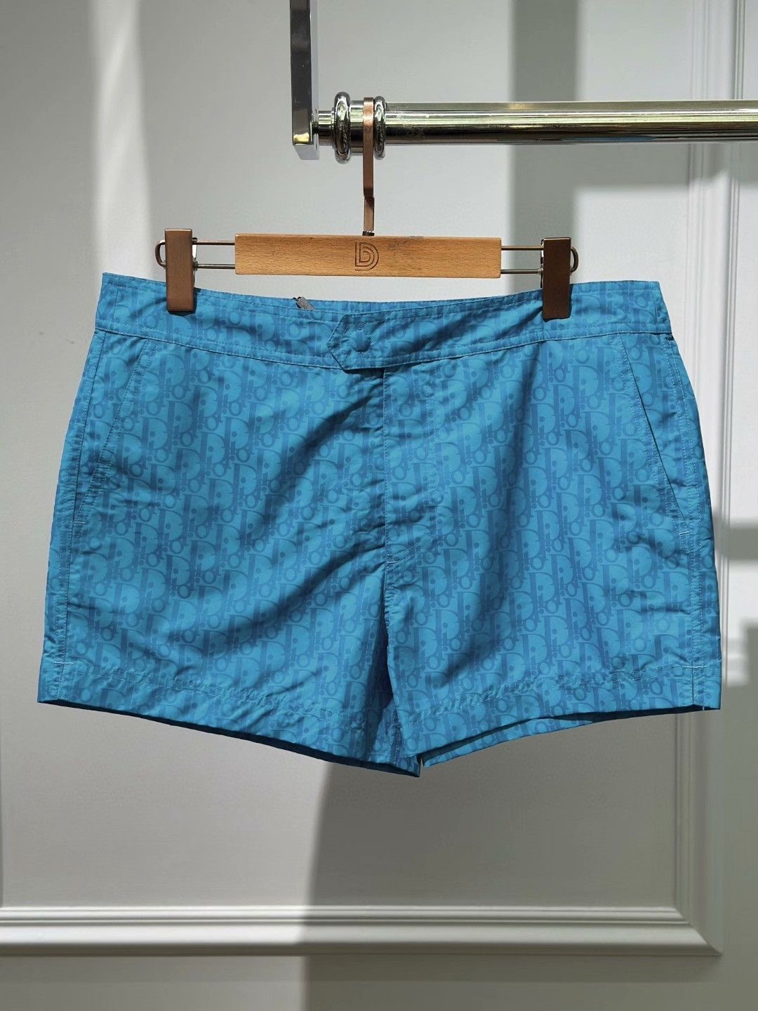 Dior Dior Blue Logo Drawstring Beach Shorts Size US 34 / EU 50 - 1 Thumbnail
