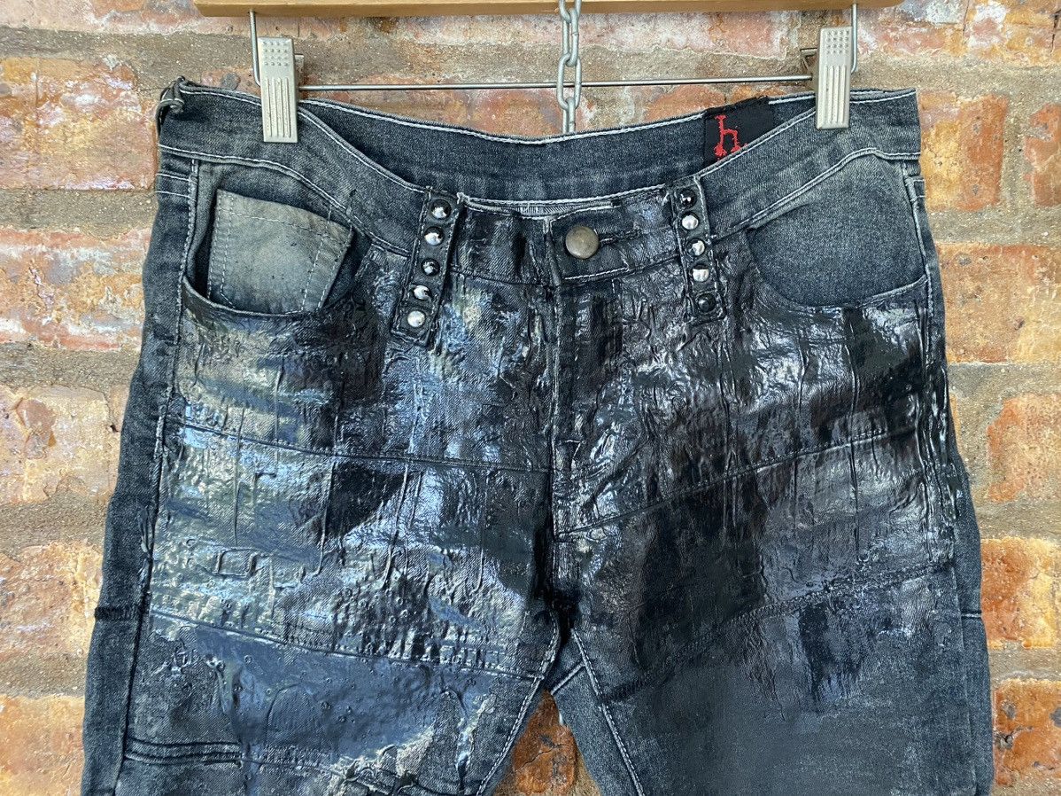 Japanese Brand Vtg H.Anarcy H.Naoto hagi cross paints wax flare pants Size US 31 - 14 Thumbnail