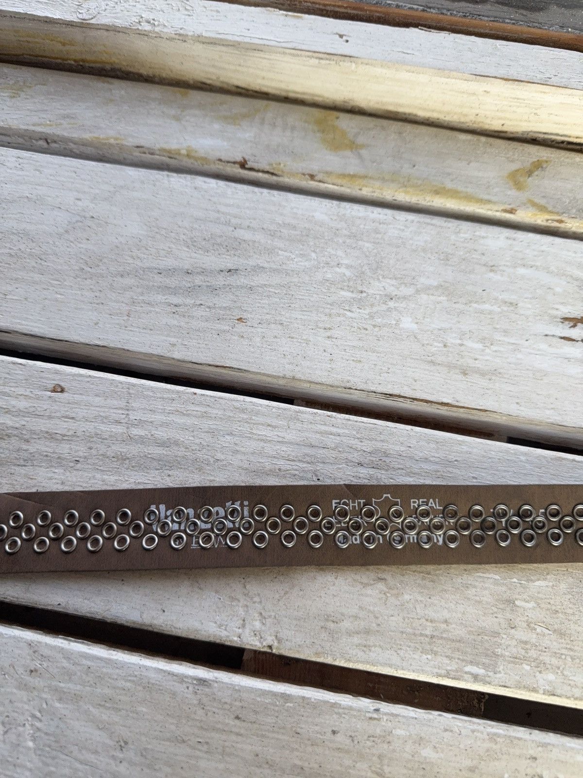 Hysteric Glamour Vintage Leather Belt Y2K Rhinestones Punk Metal Avant Garde Size ONE SIZE - 8 Thumbnail