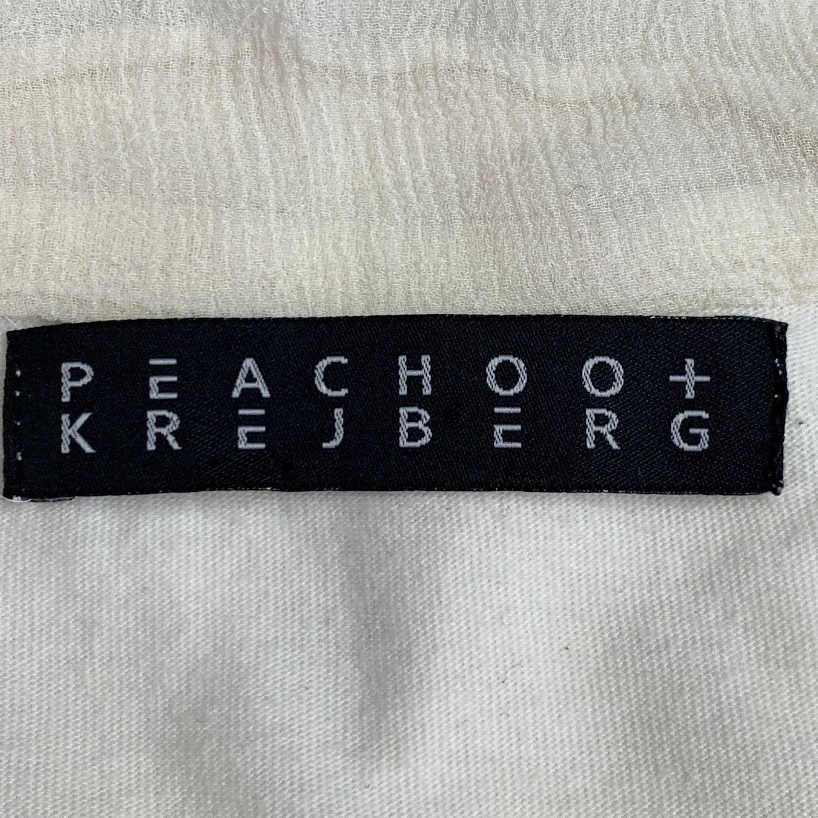 Peachoo + Krejberg PEACHOO+KREJBERG Cream Cotton Silk Contrast Trim Casual Top Size S / US 4 / IT 40 - 5 Thumbnail